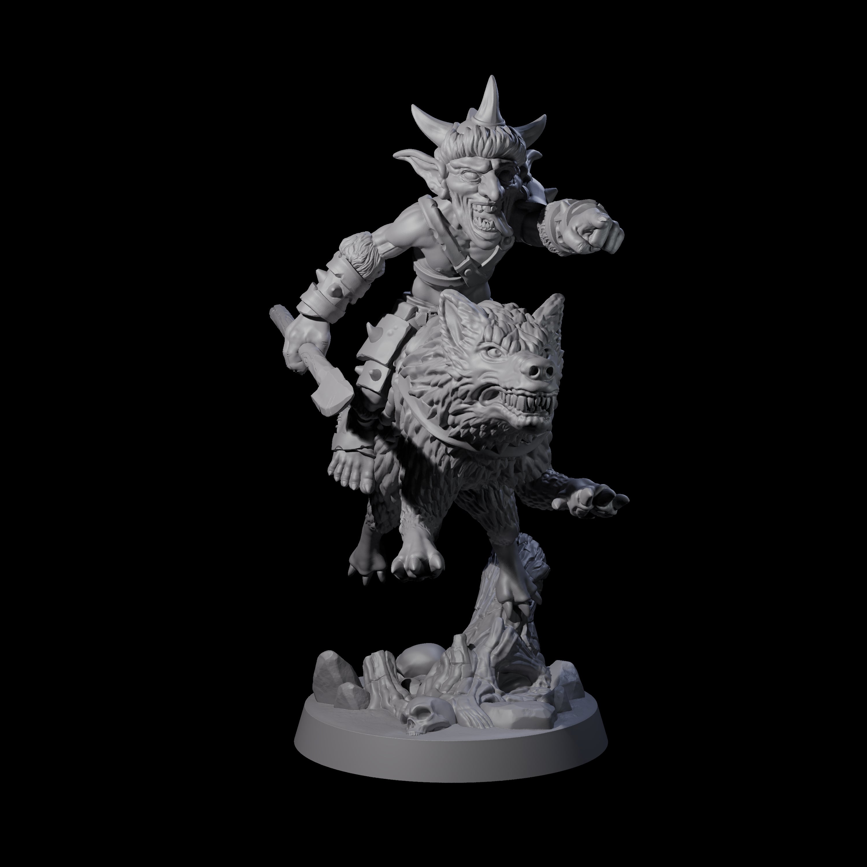 Galloping Goblin Rider C Miniature for Dungeons and Dragons, Pathfinder or other TTRPGs