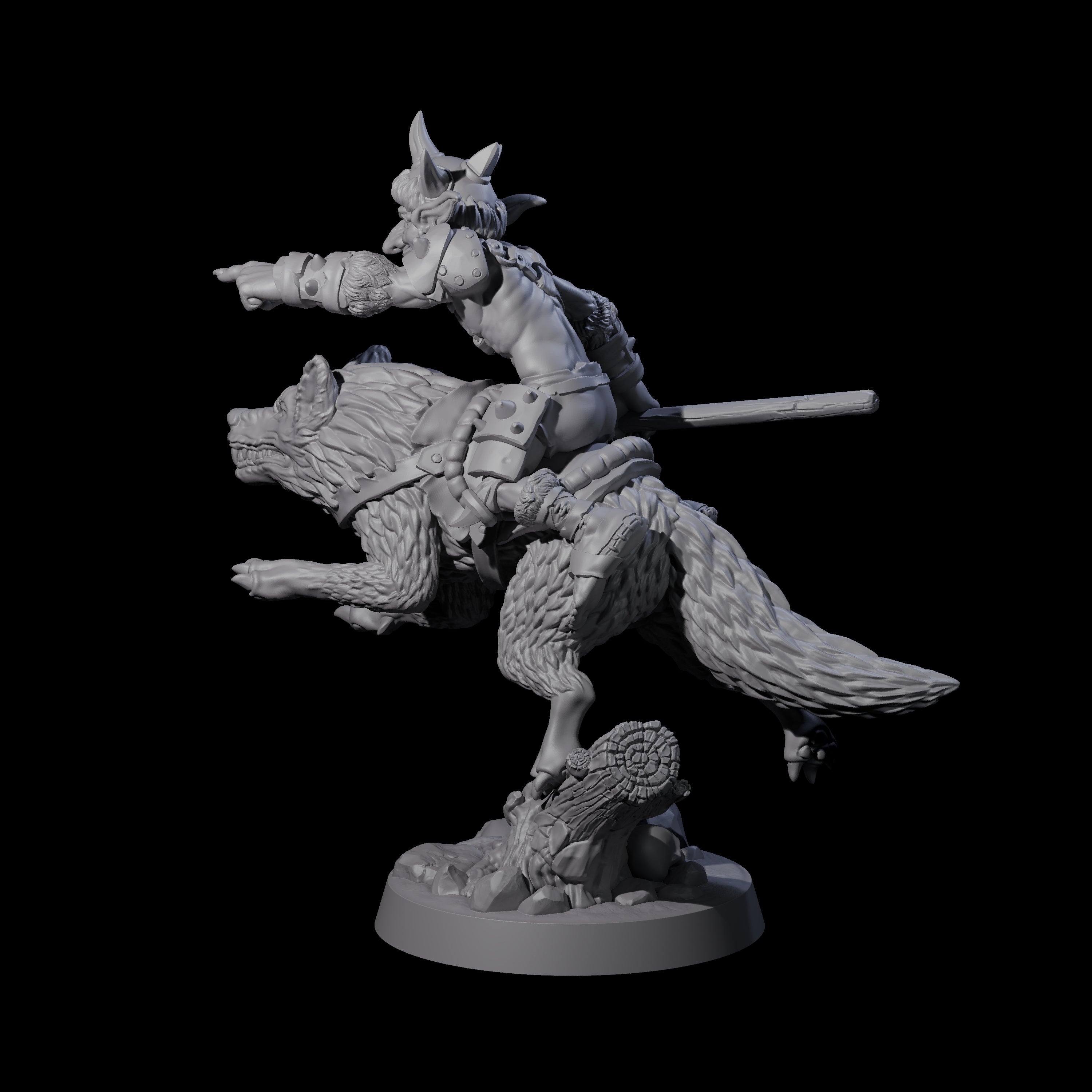 Galloping Goblin Rider C Miniature for Dungeons and Dragons, Pathfinder or other TTRPGs