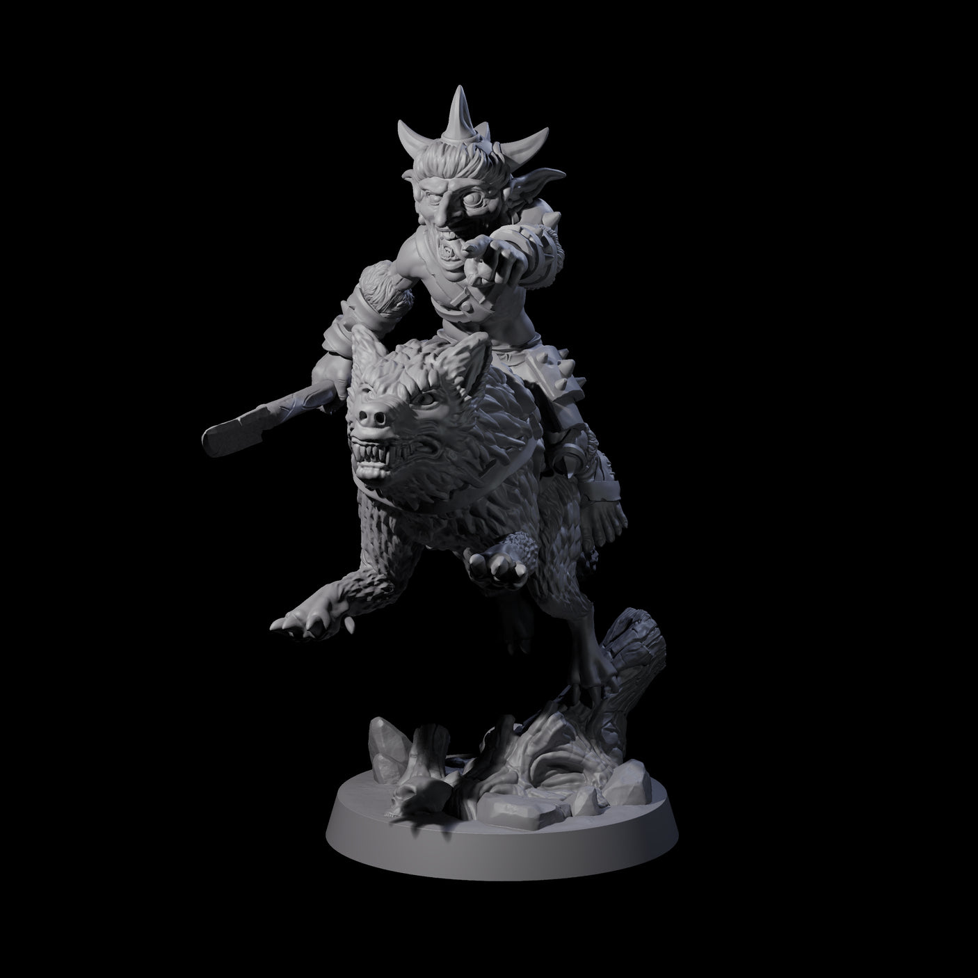 Galloping Goblin Rider C Miniature for Dungeons and Dragons, Pathfinder or other TTRPGs