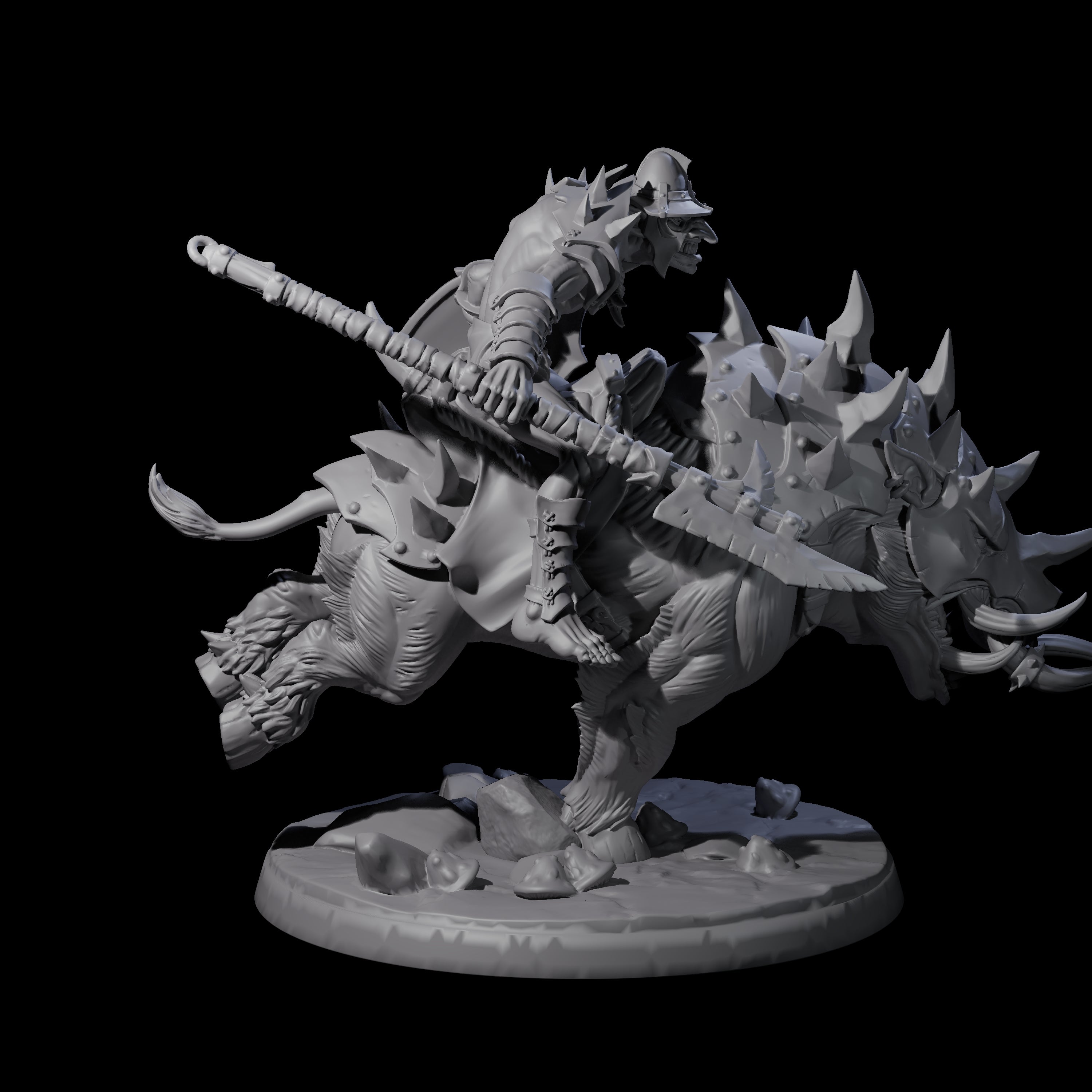 Galloping Hobgoblin Rider A Miniature for Dungeons and Dragons, Pathfinder or other TTRPGs