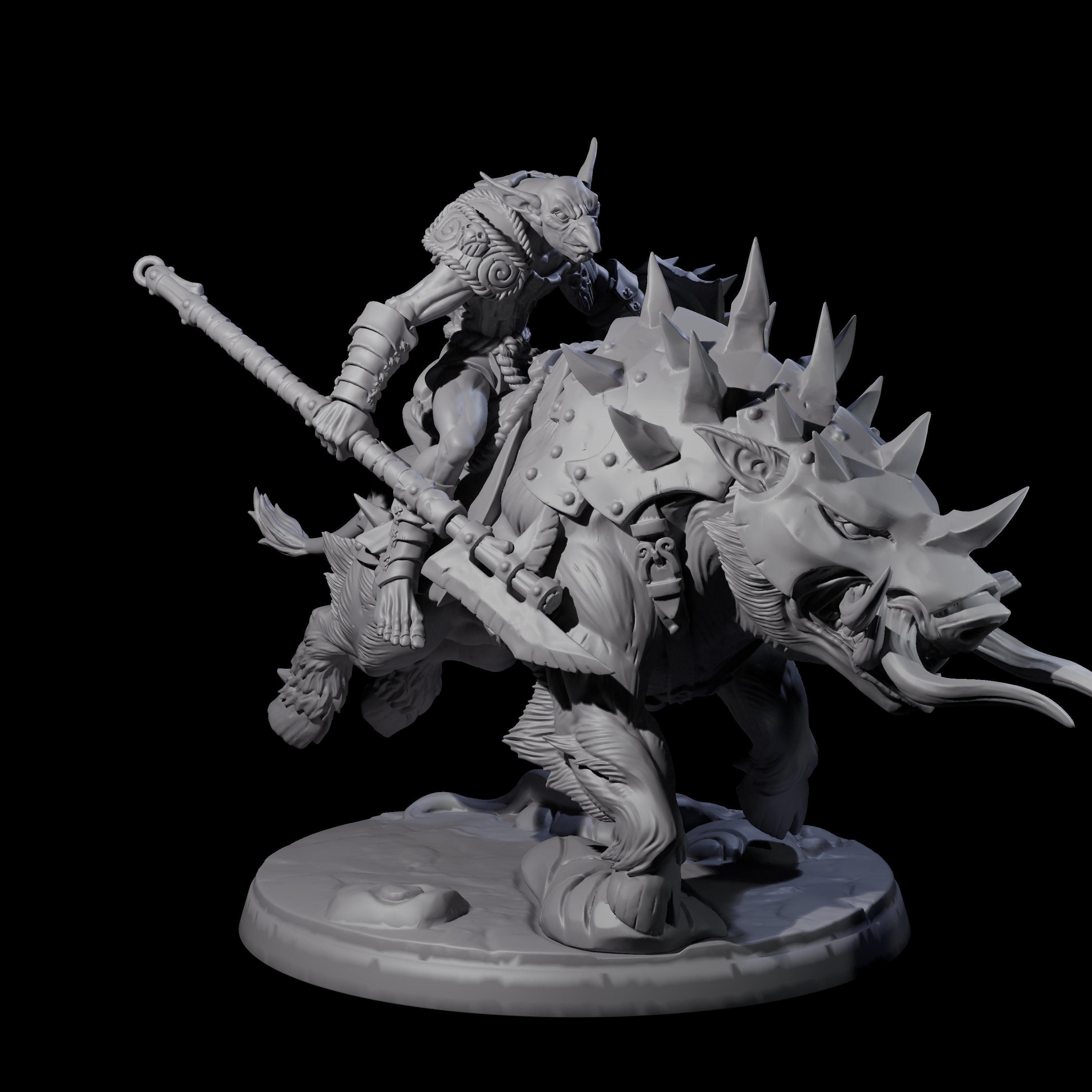 Galloping Hobgoblin Rider B Miniature for Dungeons and Dragons, Pathfinder or other TTRPGs