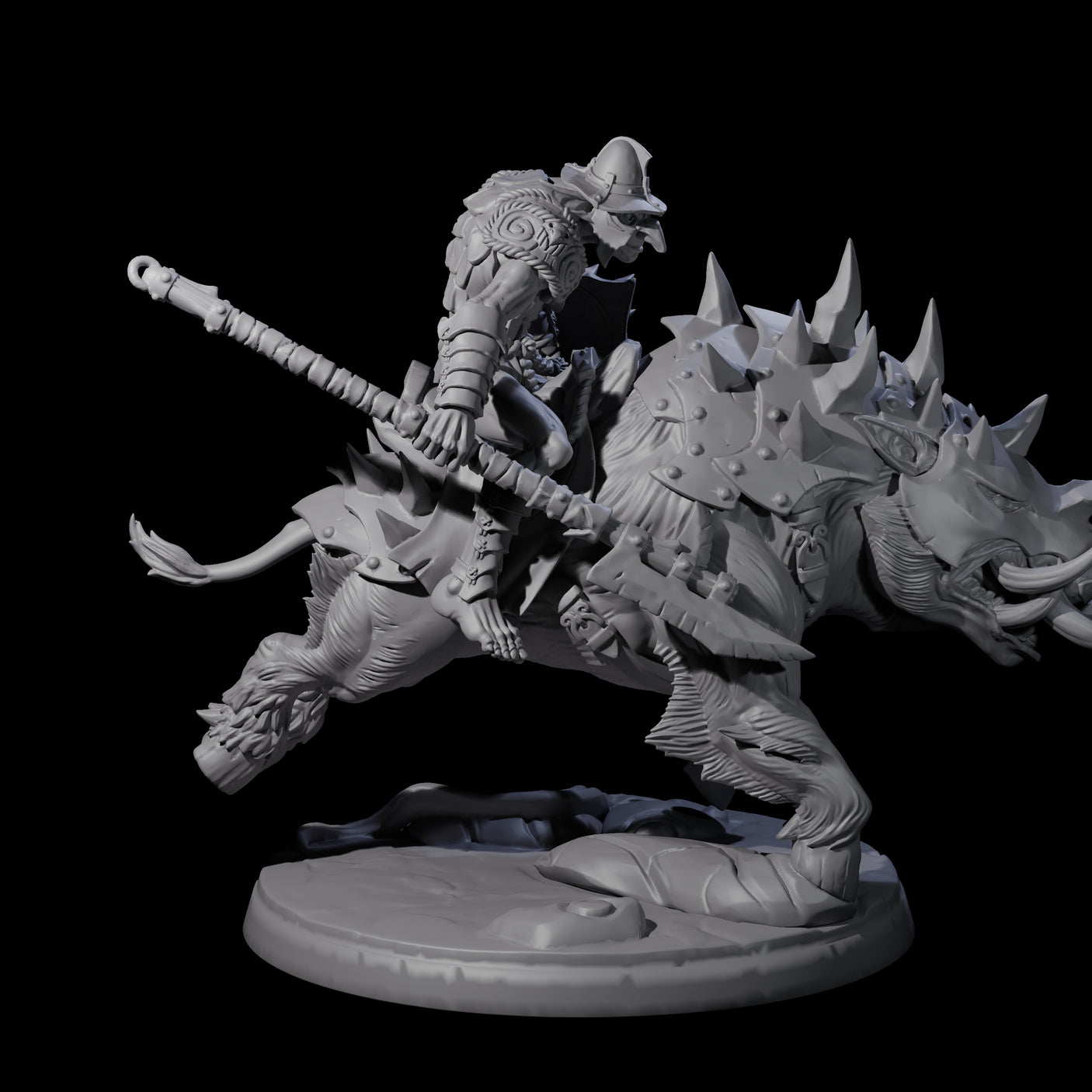 Galloping Hobgoblin Rider B Miniature for Dungeons and Dragons, Pathfinder or other TTRPGs