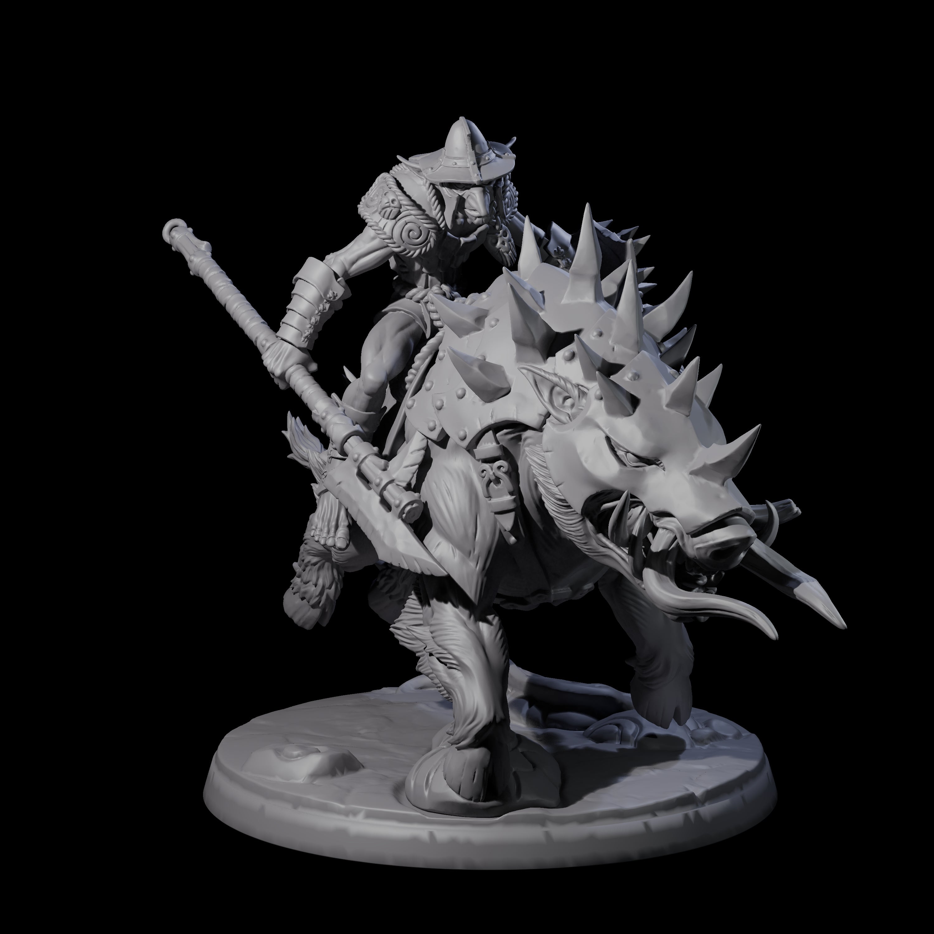 Galloping Hobgoblin Rider B Miniature for Dungeons and Dragons, Pathfinder or other TTRPGs