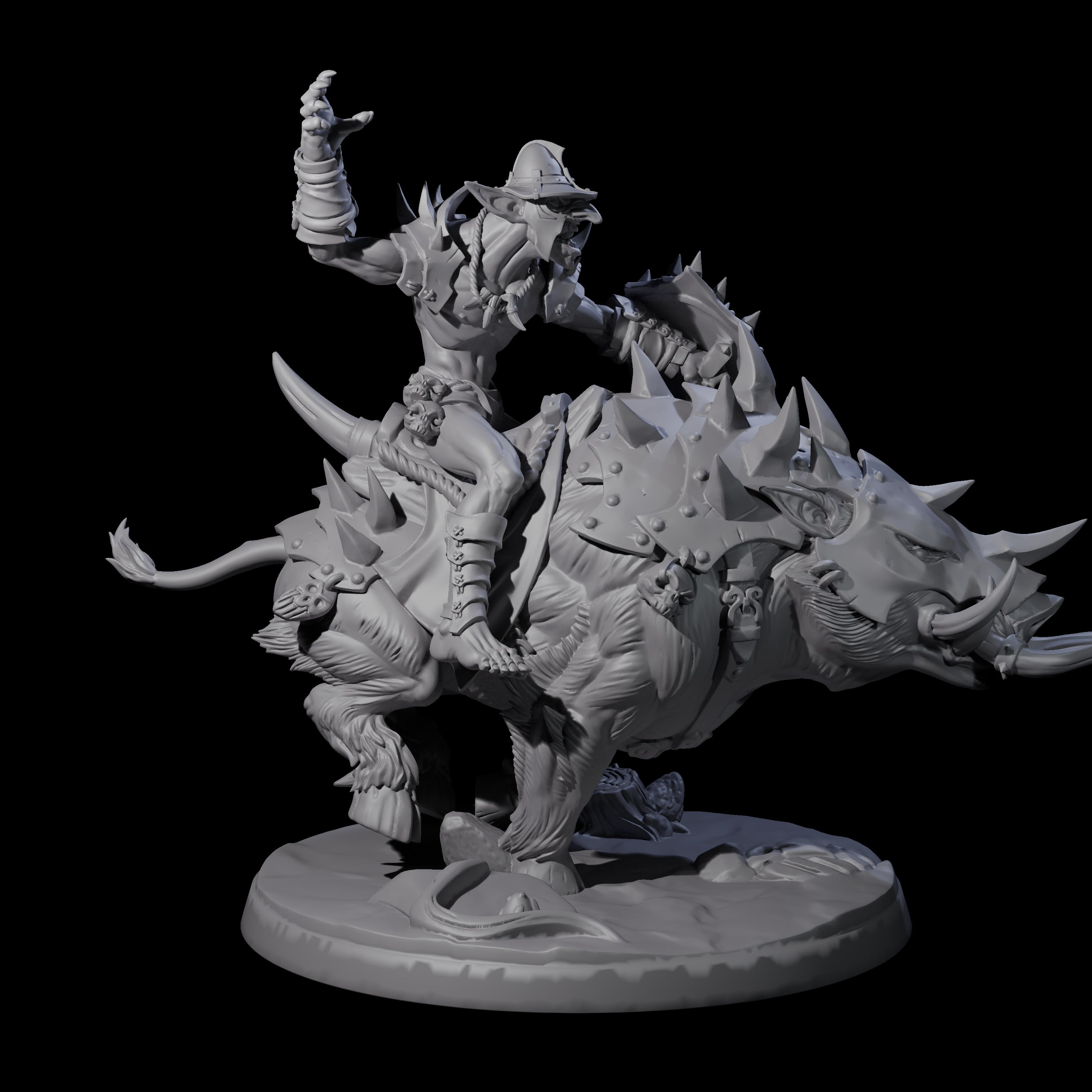 Galloping Hobgoblin Rider C Miniature for Dungeons and Dragons, Pathfinder or other TTRPGs