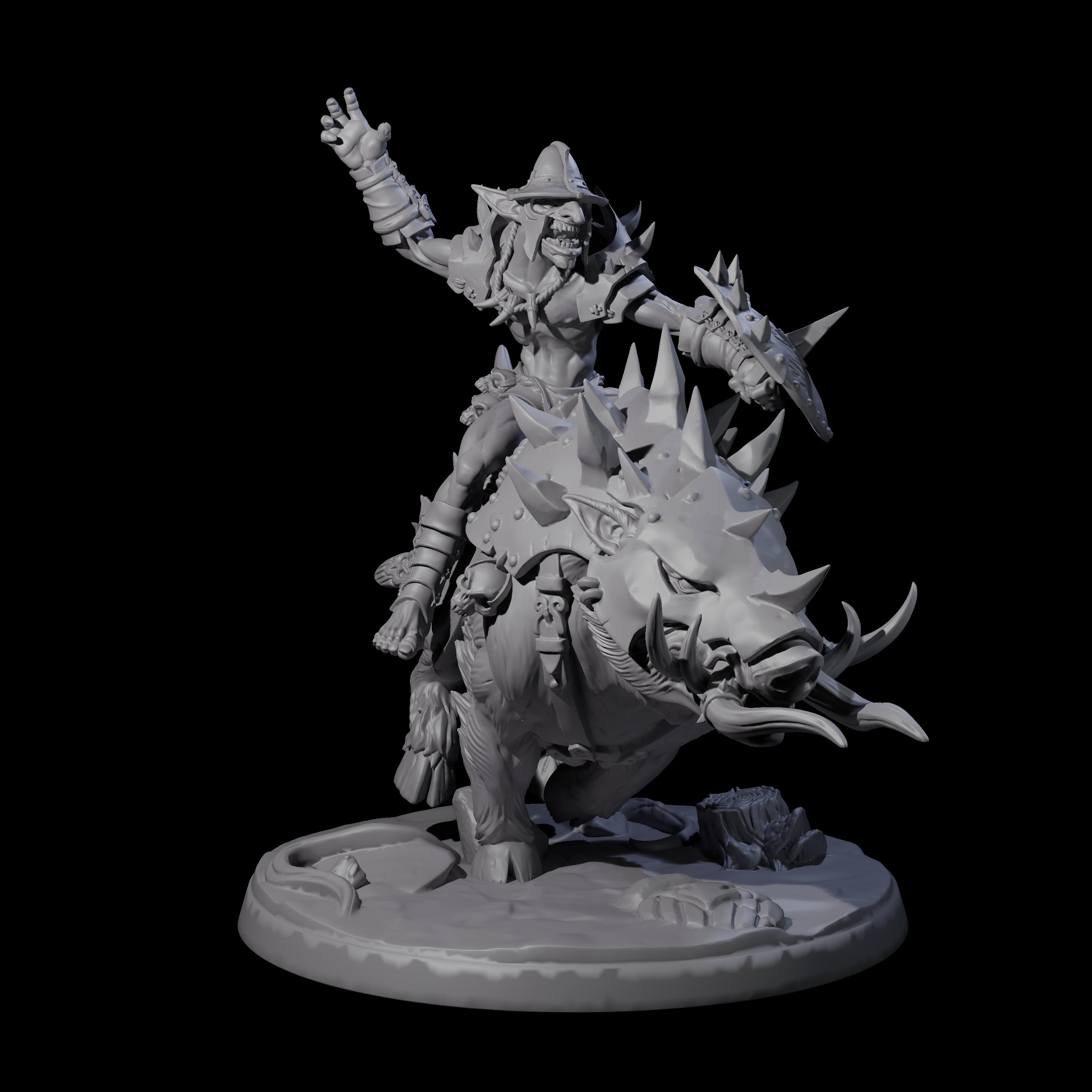 Galloping Hobgoblin Rider C Miniature for Dungeons and Dragons, Pathfinder or other TTRPGs
