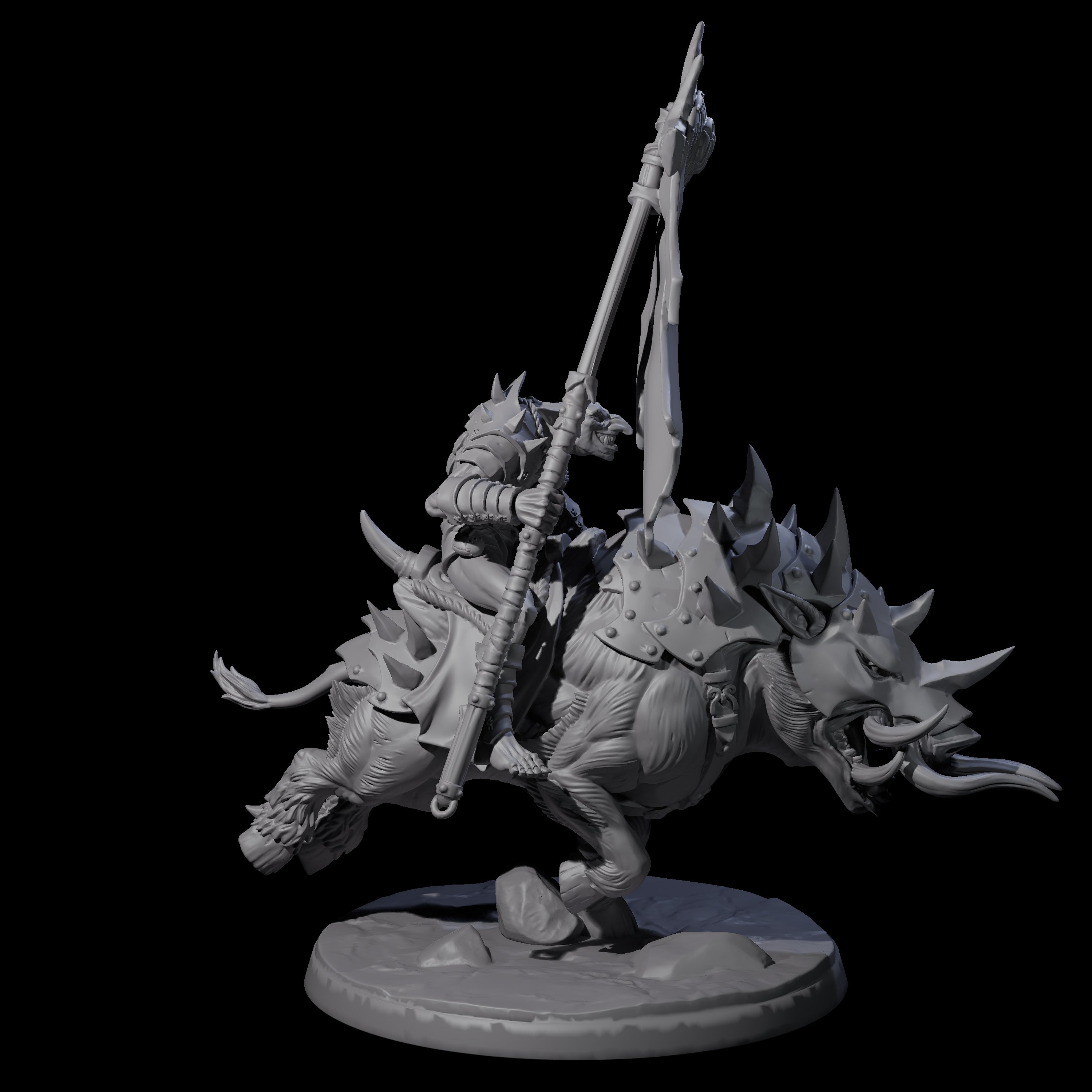 Galloping Hobgoblin Rider D Miniature for Dungeons and Dragons, Pathfinder or other TTRPGs