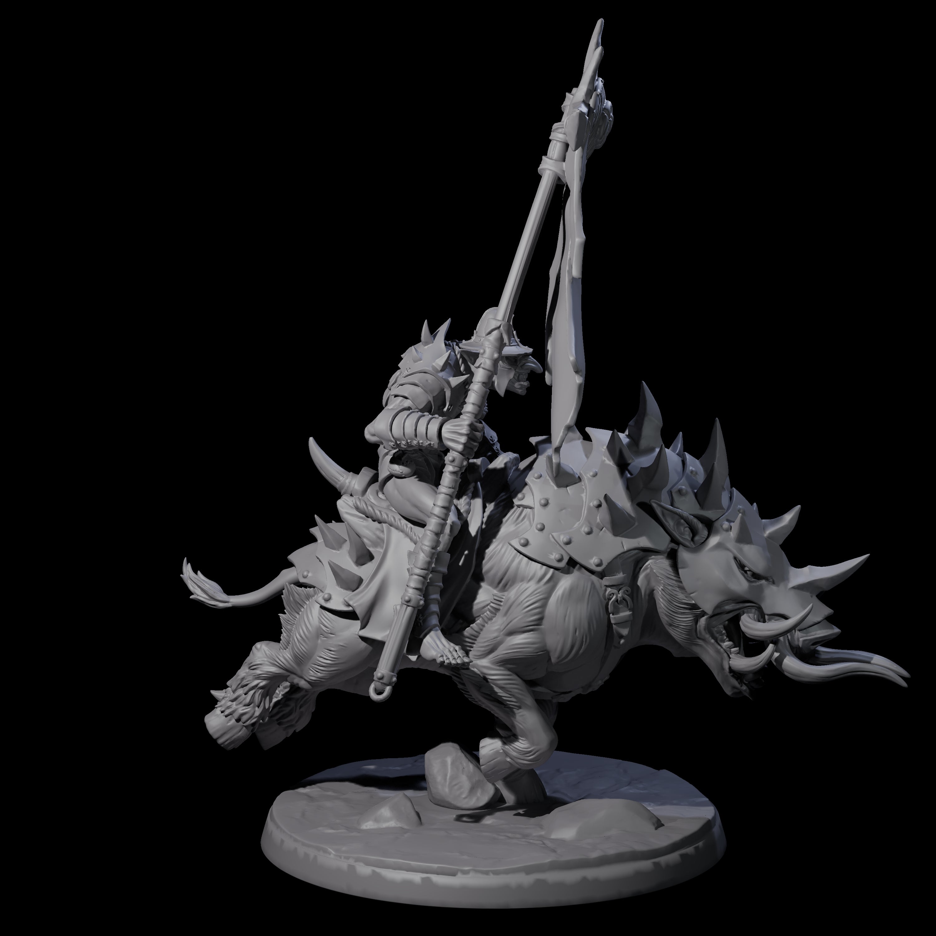 Galloping Hobgoblin Rider D Miniature for Dungeons and Dragons, Pathfinder or other TTRPGs