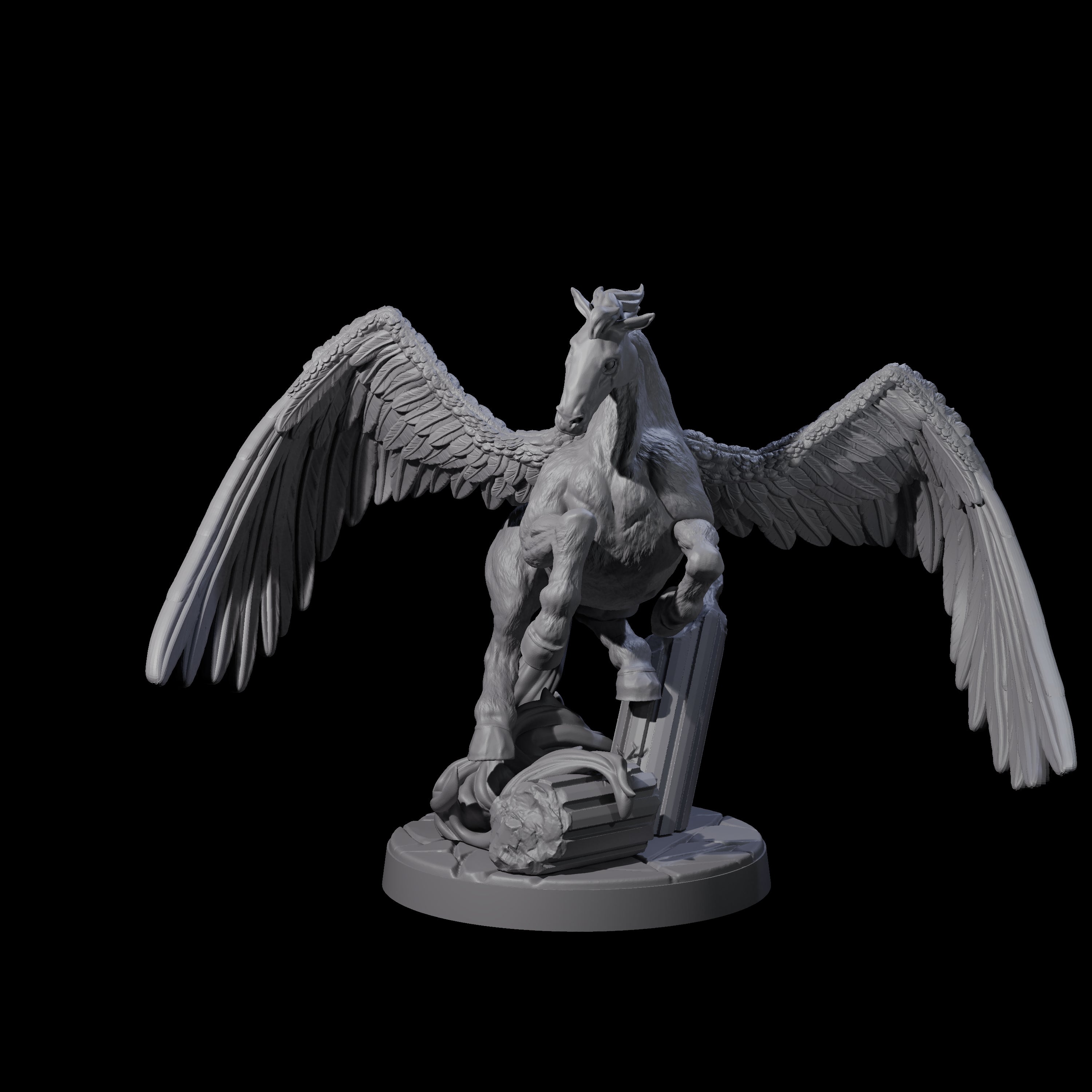 Galloping Pegasus Miniature for Dungeons and Dragons, Pathfinder or other TTRPGs