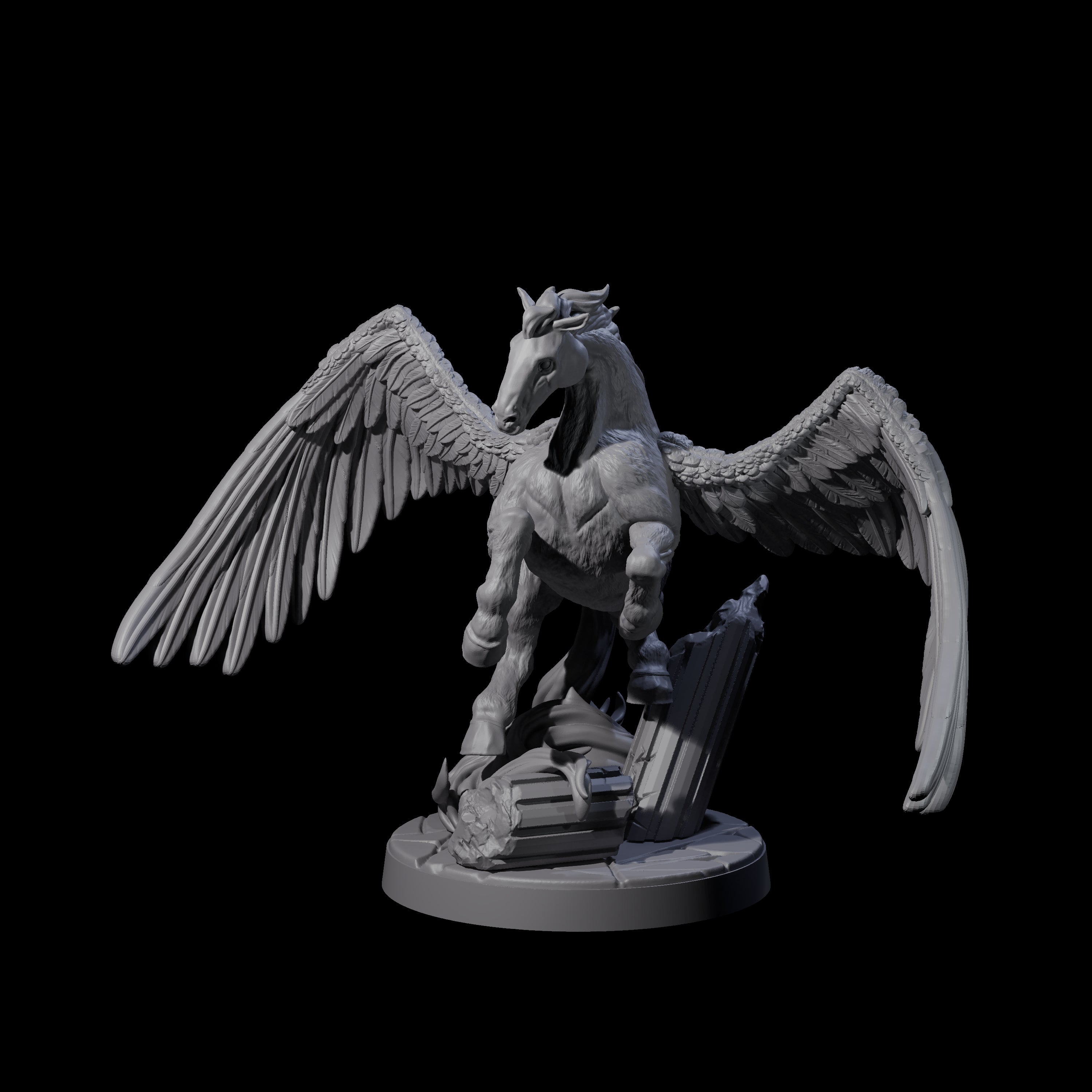 Galloping Pegasus Miniature for Dungeons and Dragons, Pathfinder or other TTRPGs