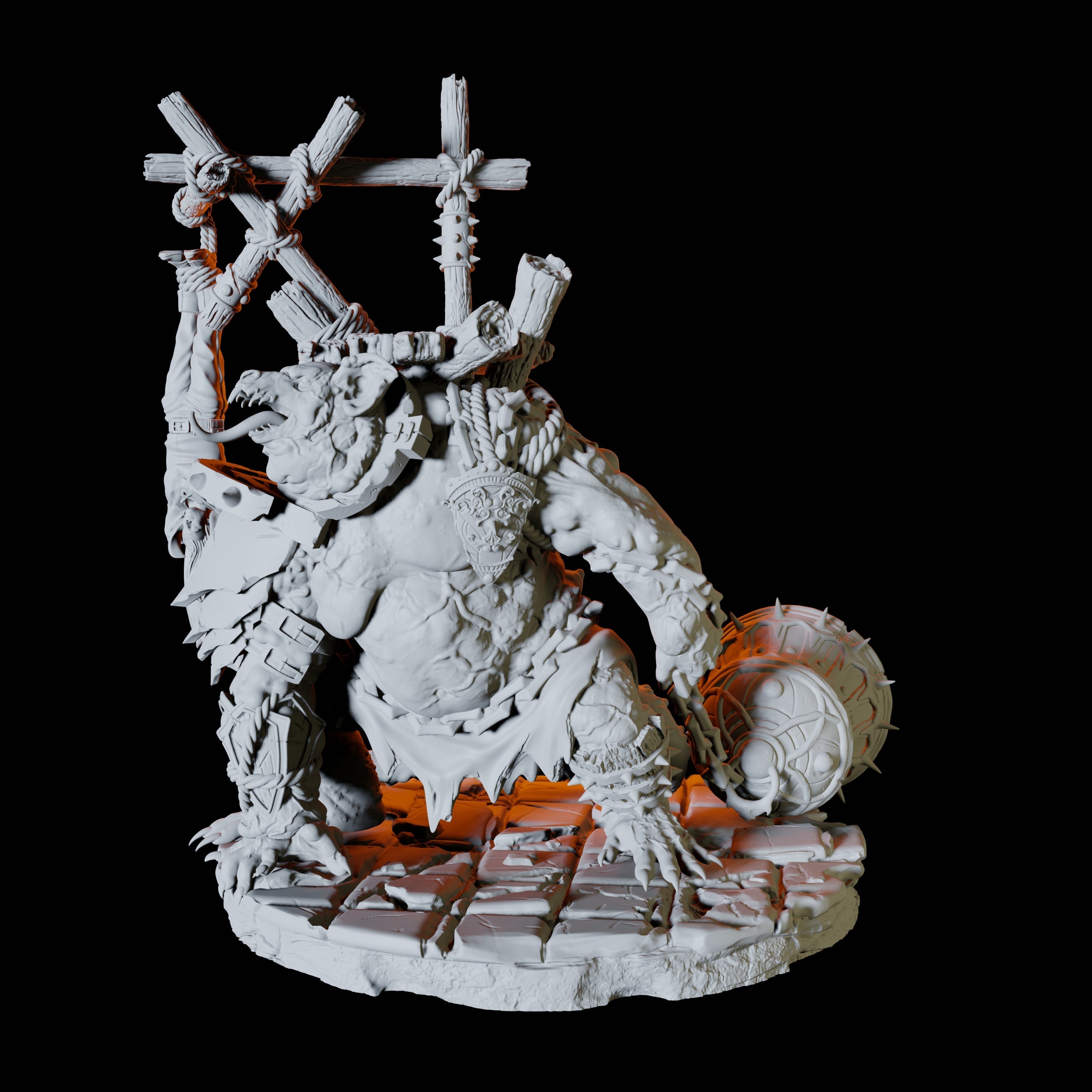 Gallows Ratfolk Champion Miniature for Dungeons and Dragons, Pathfinder or other TTRPGs