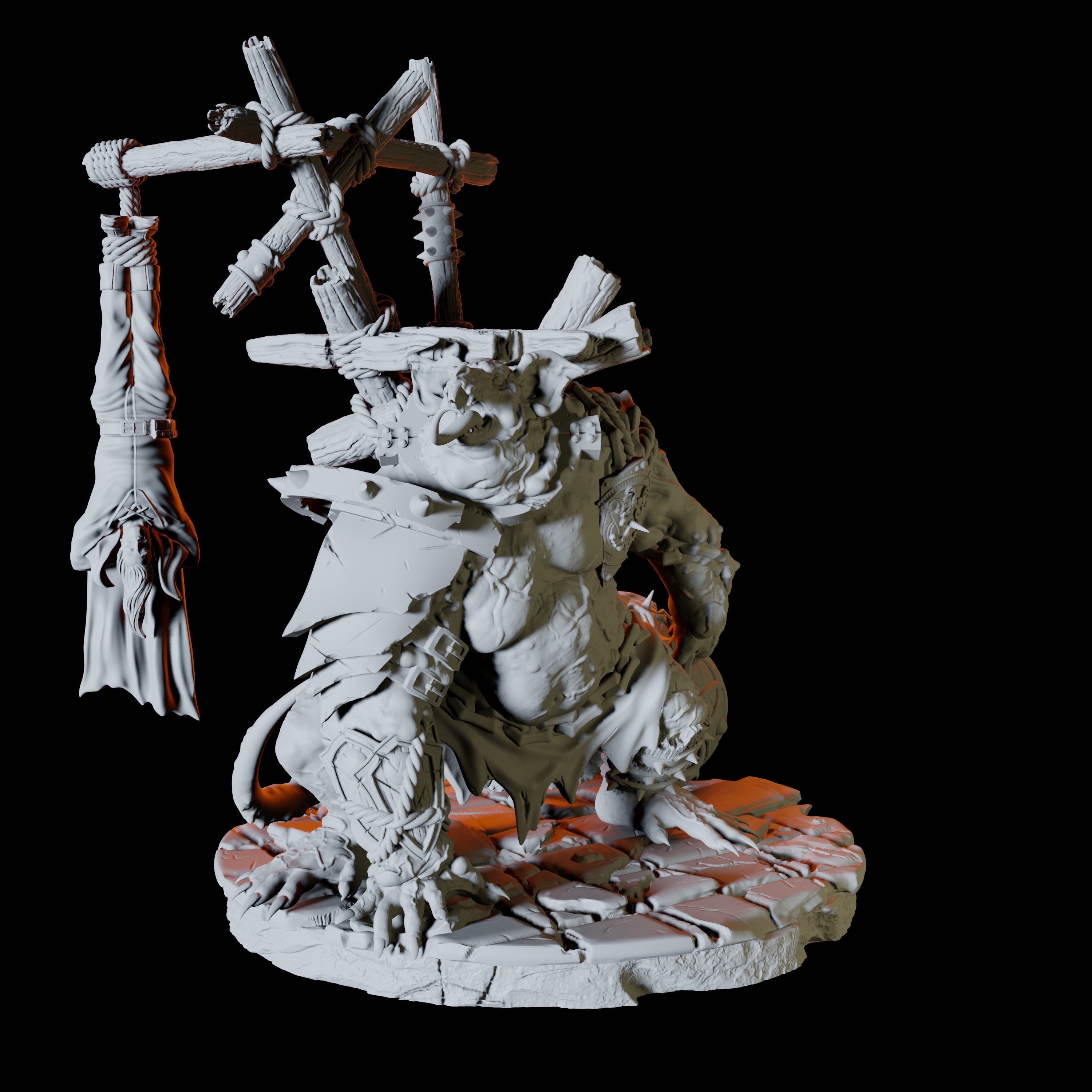 Gallows Ratfolk Champion Miniature for Dungeons and Dragons, Pathfinder or other TTRPGs
