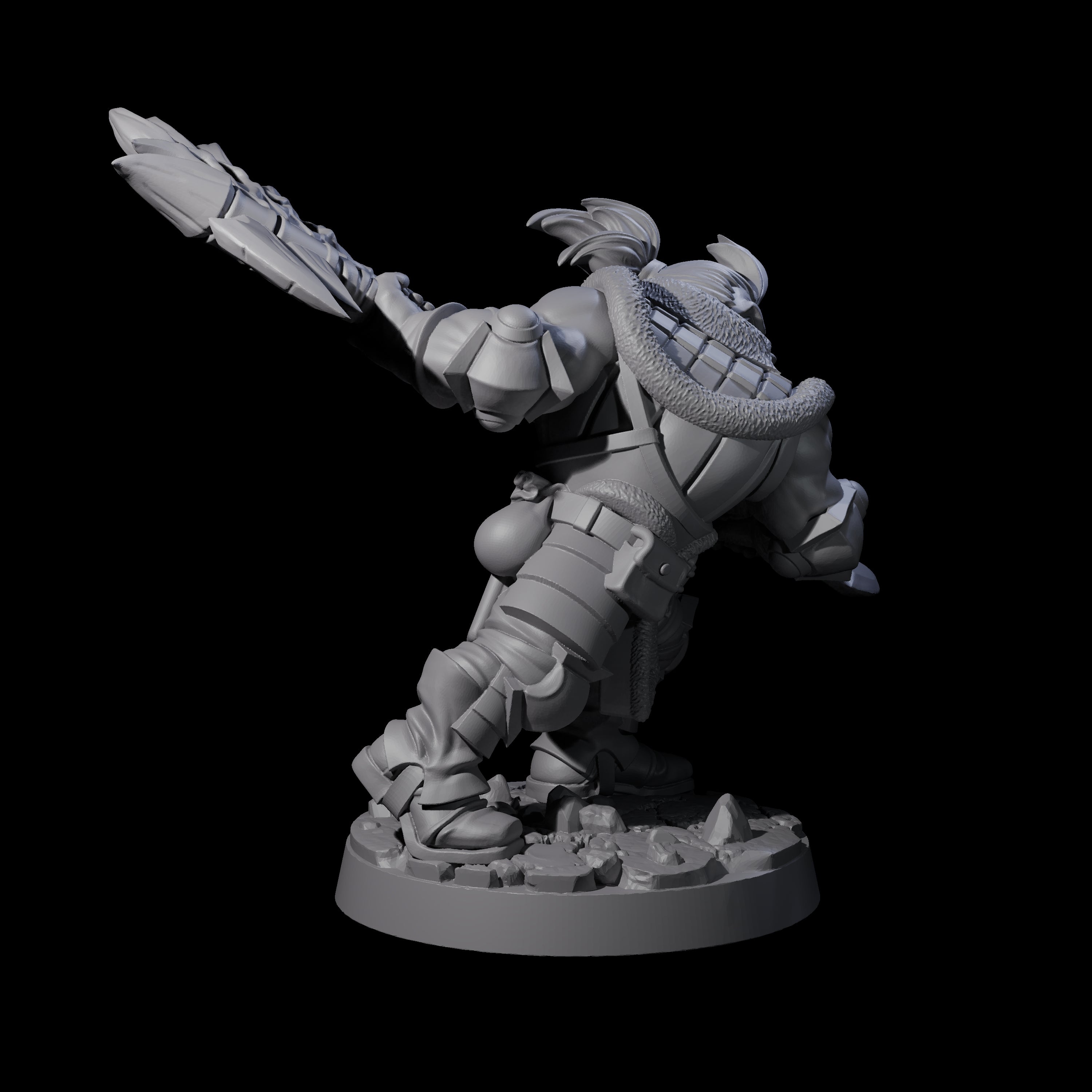Gandharr - Swinging Axe Fighter Miniature for Dungeons and Dragons, Pathfinder or other TTRPGs
