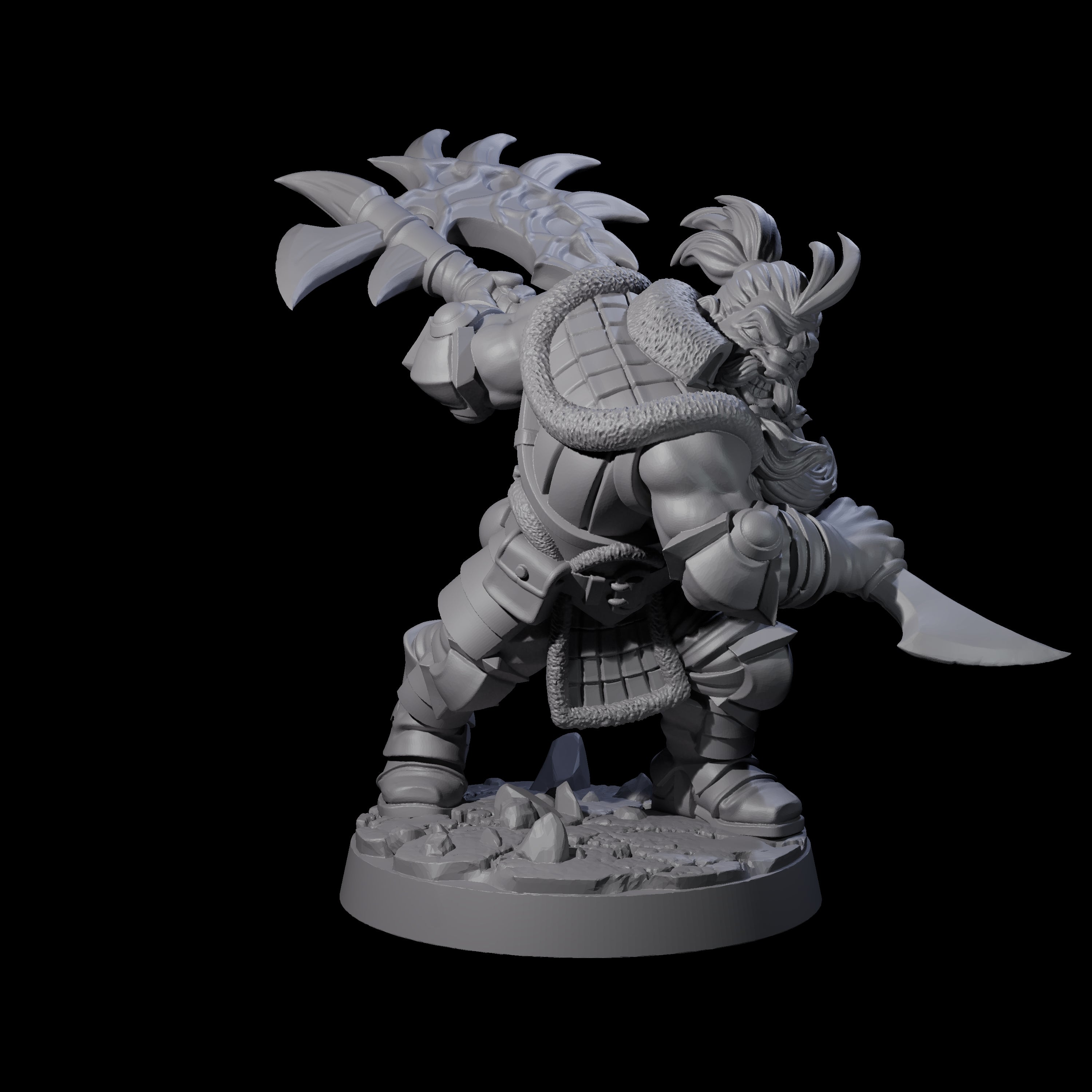 Gandharr - Swinging Axe Fighter Miniature for Dungeons and Dragons, Pathfinder or other TTRPGs
