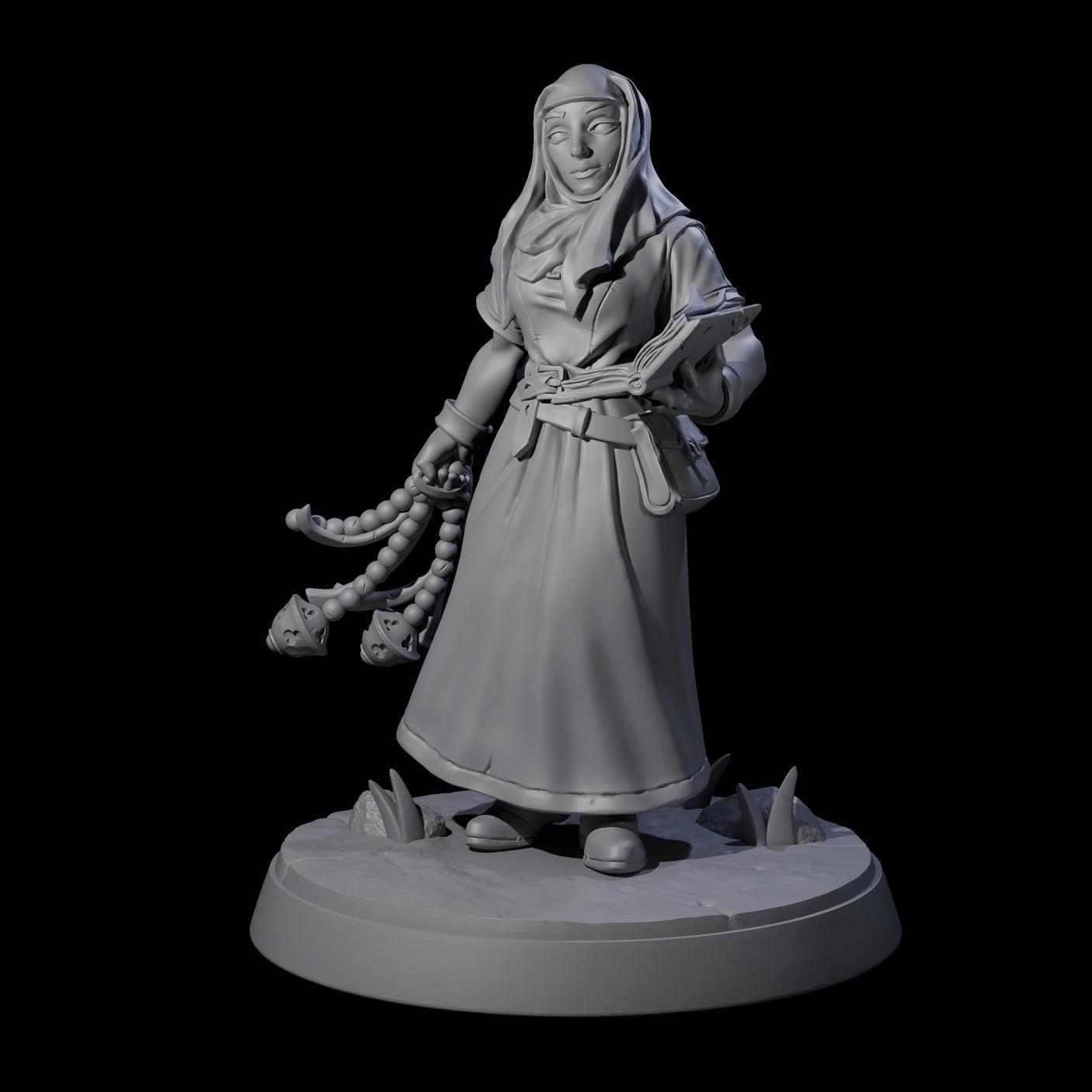 Gentle Reading Nun Miniature for Dungeons and Dragons, Pathfinder or other TTRPGs