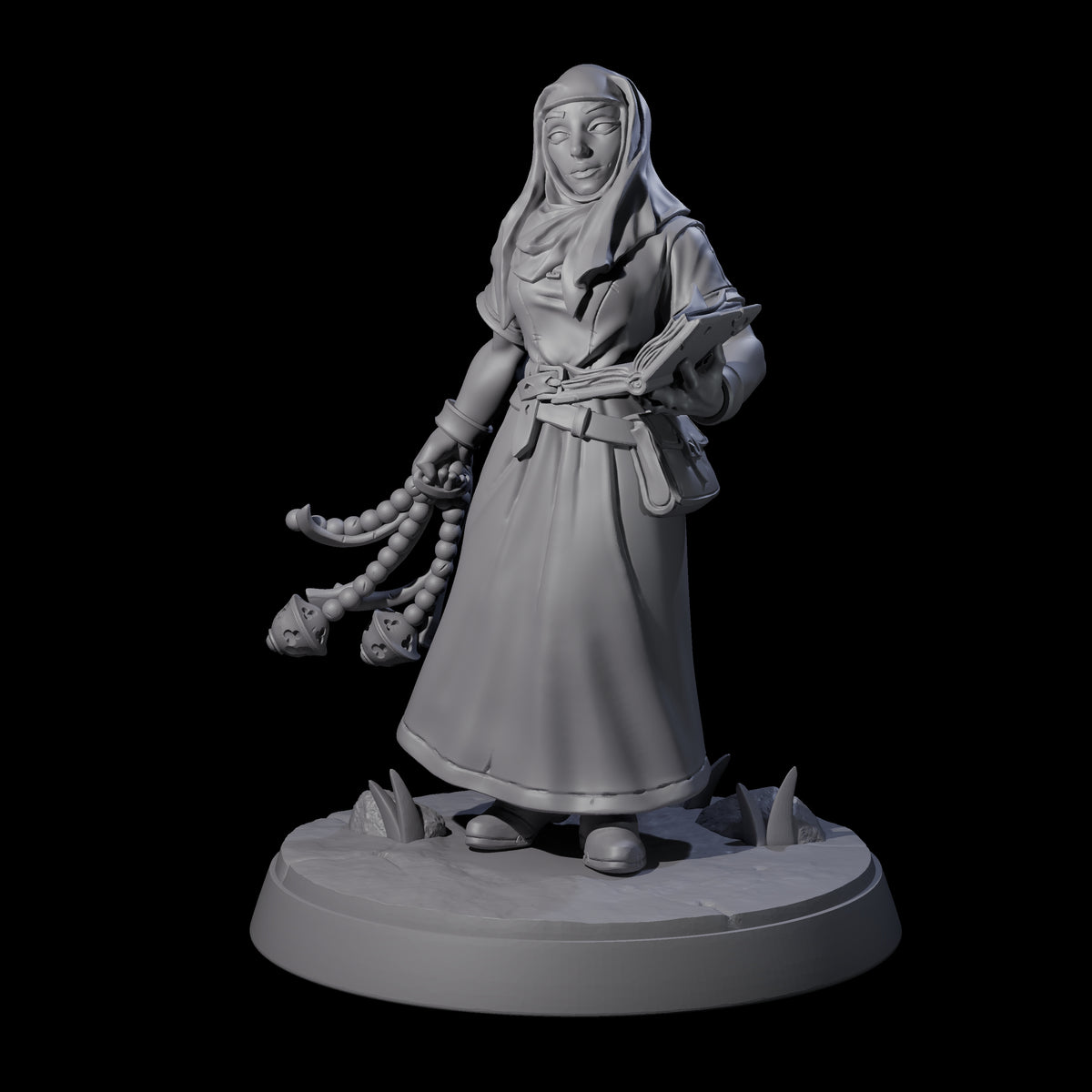 Gentle Reading Nun Miniature for Dungeons and Dragons, Pathfinder or other TTRPGs