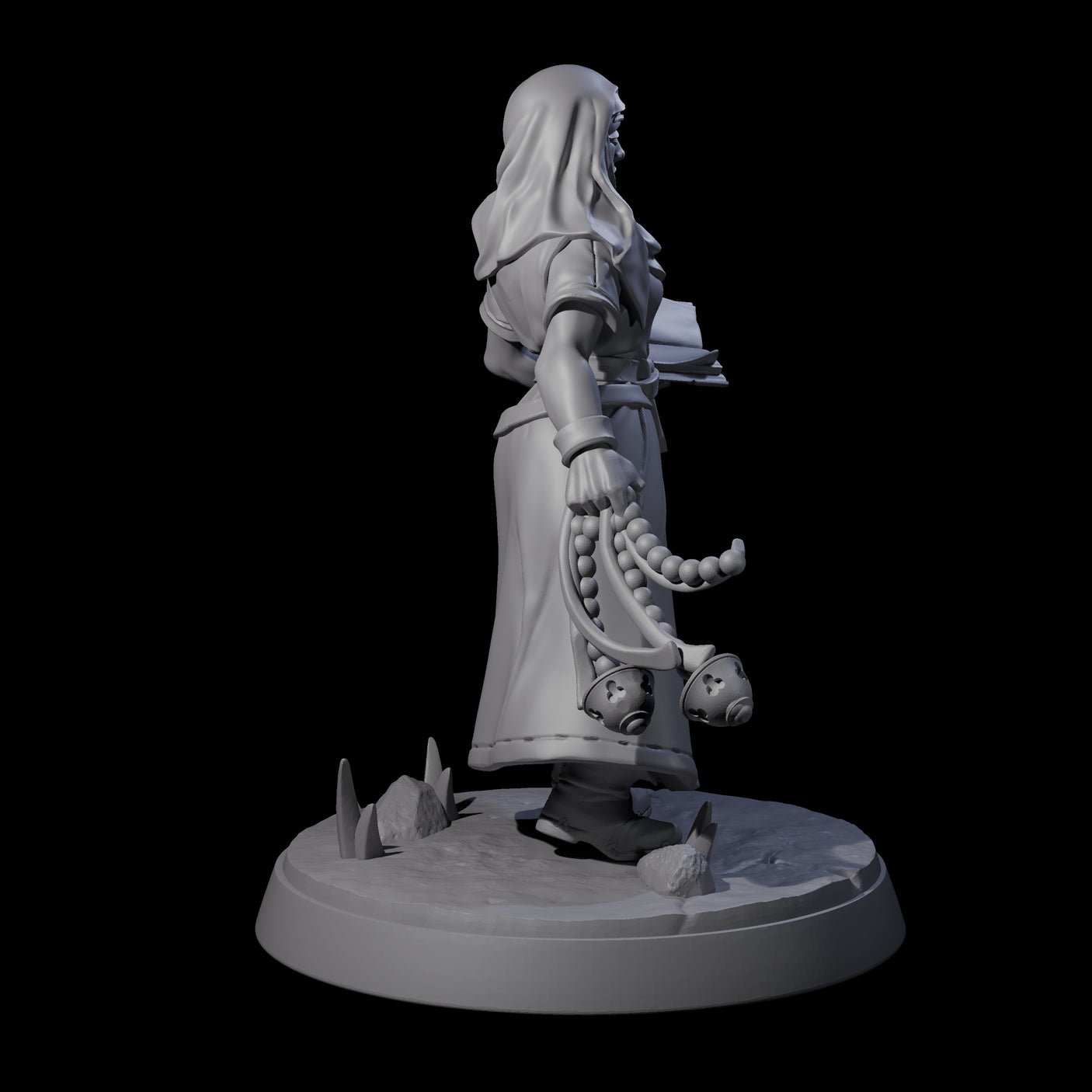 Gentle Reading Nun Miniature for Dungeons and Dragons, Pathfinder or other TTRPGs