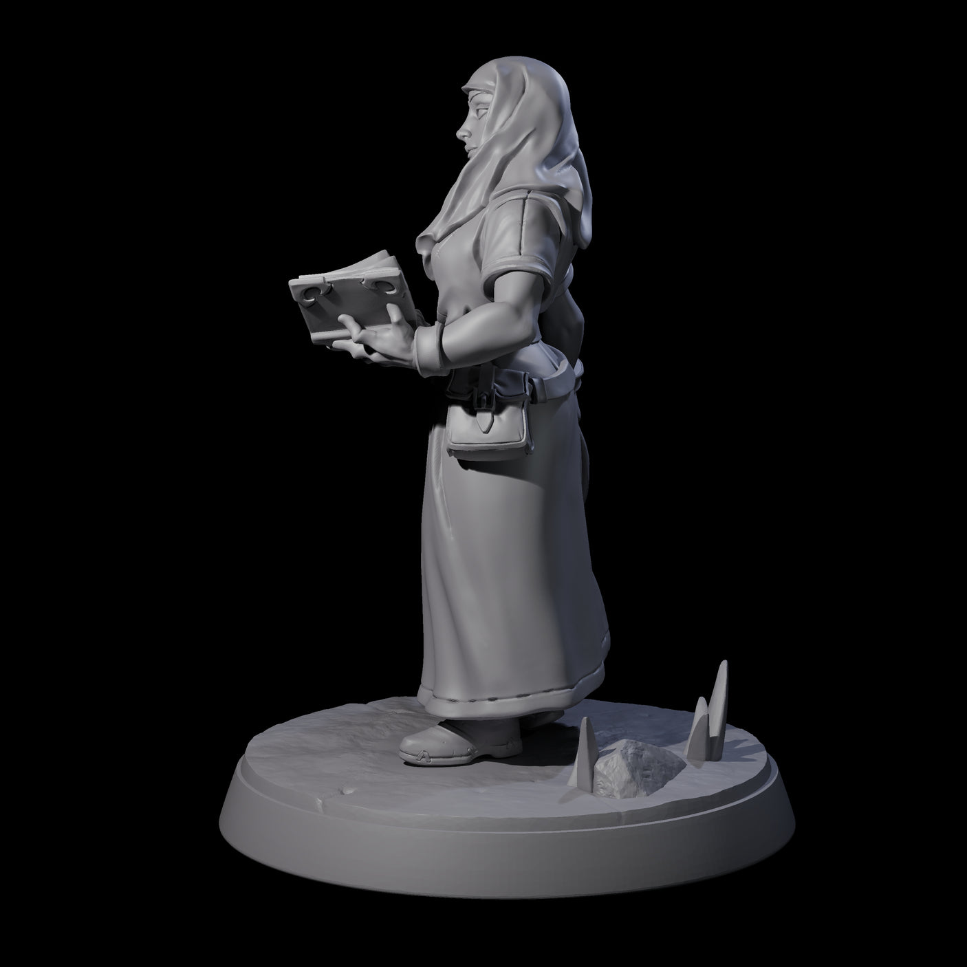 Gentle Reading Nun Miniature for Dungeons and Dragons, Pathfinder or other TTRPGs