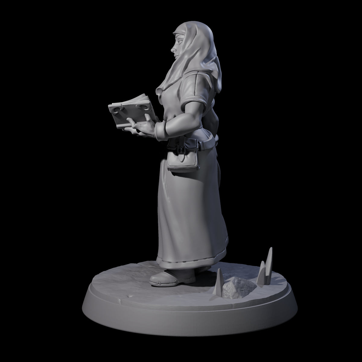 Gentle Reading Nun Miniature for Dungeons and Dragons, Pathfinder or other TTRPGs