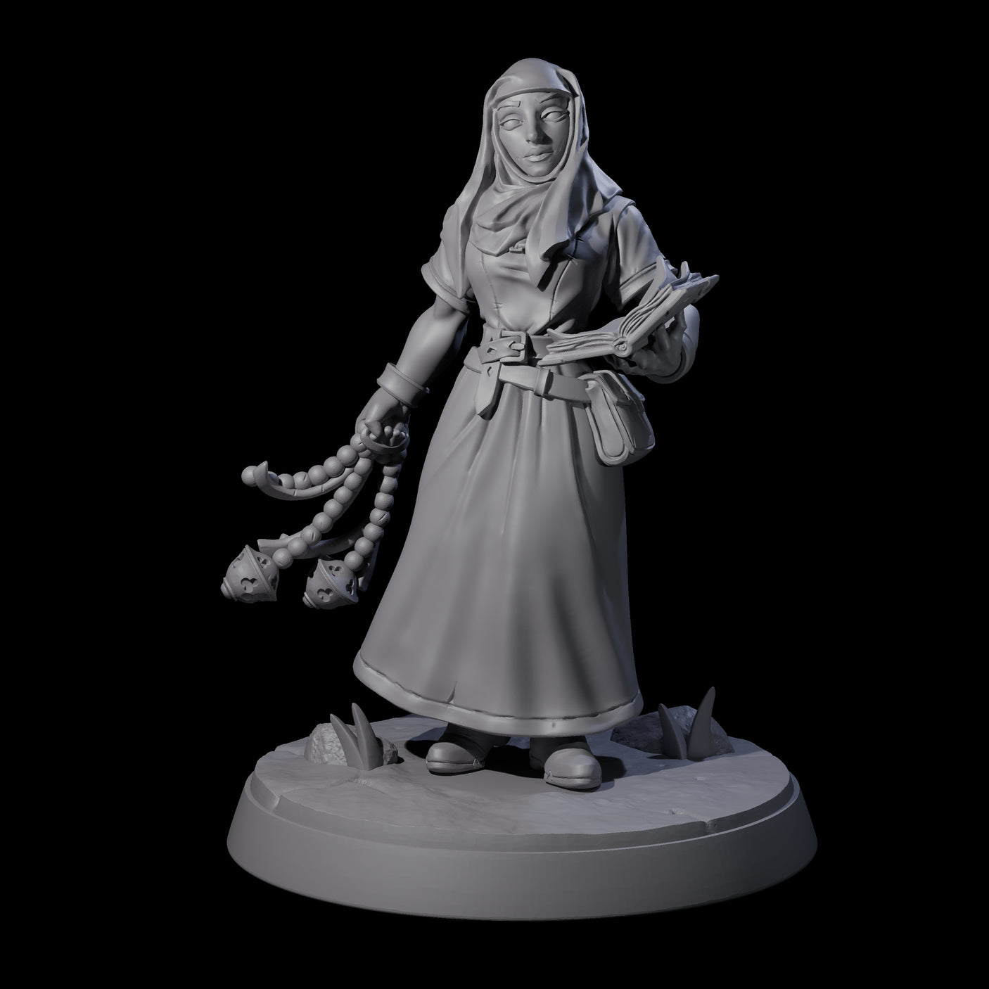 Gentle Reading Nun Miniature for Dungeons and Dragons, Pathfinder or other TTRPGs