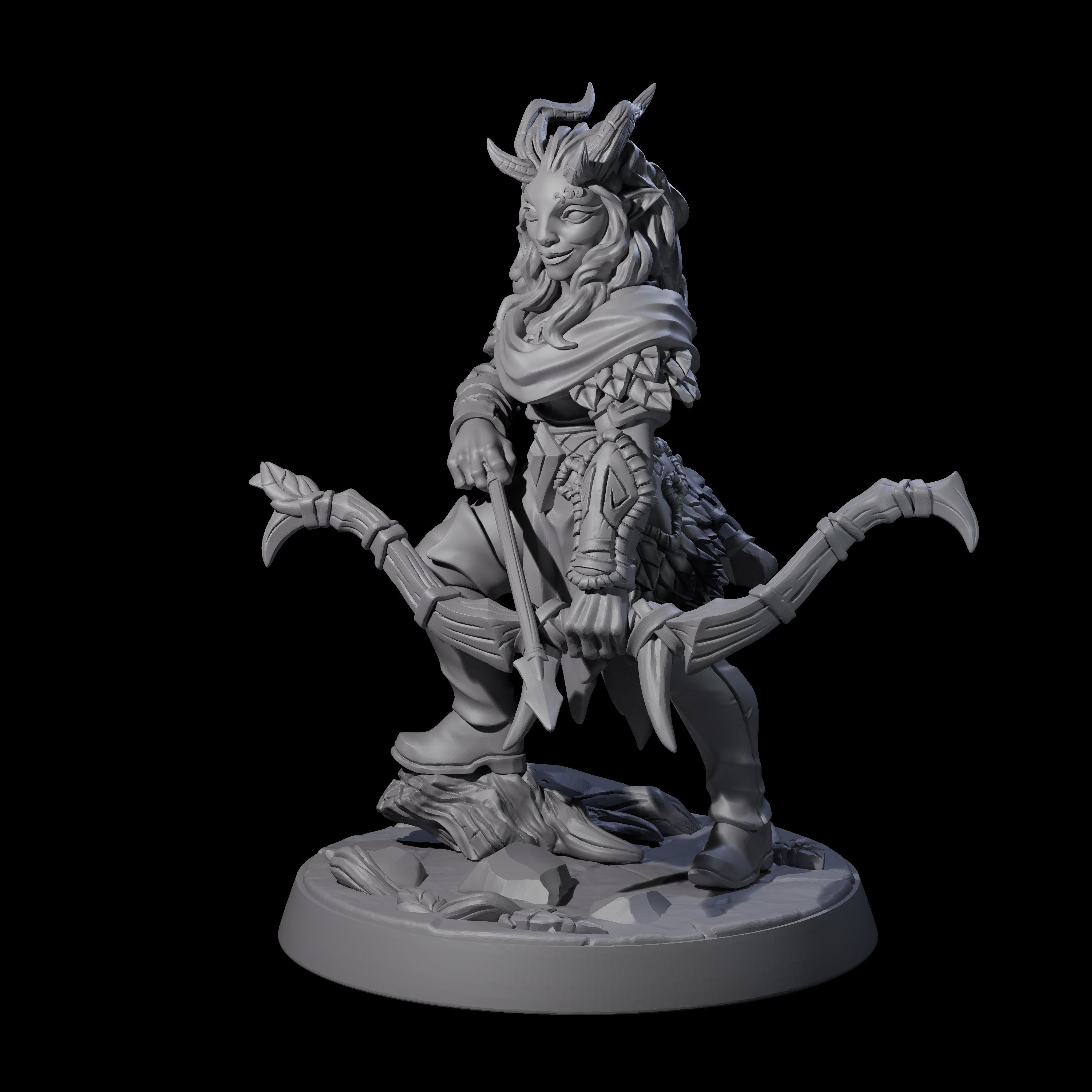 Gentle Satyr Hunter Miniature for Dungeons and Dragons, Pathfinder or other TTRPGs