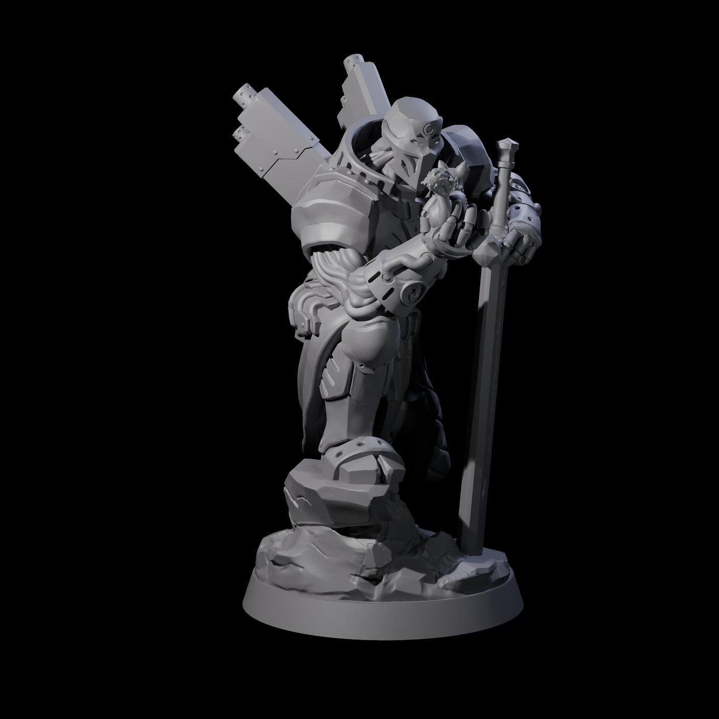 Gentle Warforged Paladin Miniature for Dungeons and Dragons, Pathfinder or other TTRPGs