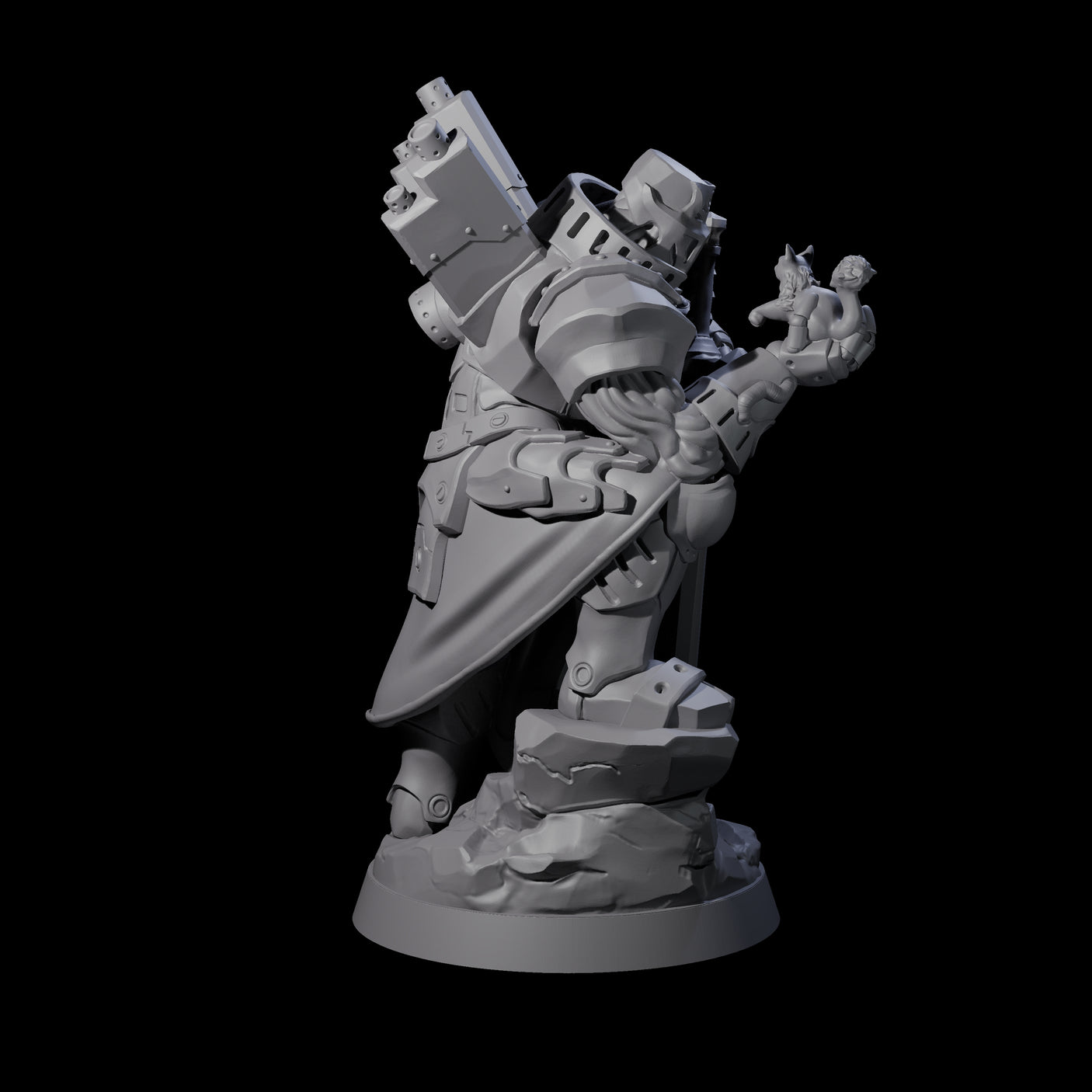 Gentle Warforged Paladin Miniature for Dungeons and Dragons, Pathfinder or other TTRPGs
