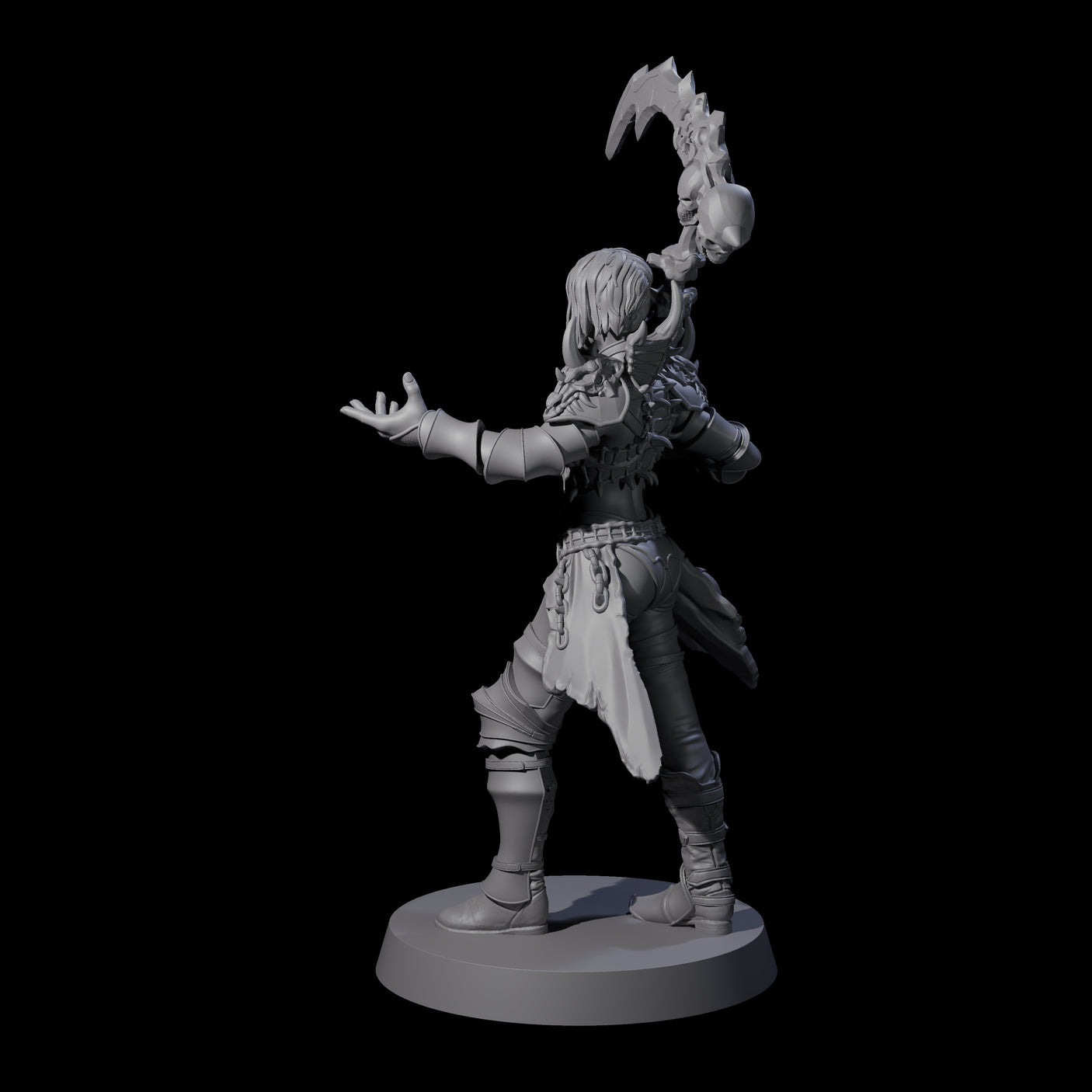 Gesturing Armoured Necromancer Miniature for Dungeons and Dragons, Pathfinder or other TTRPGs