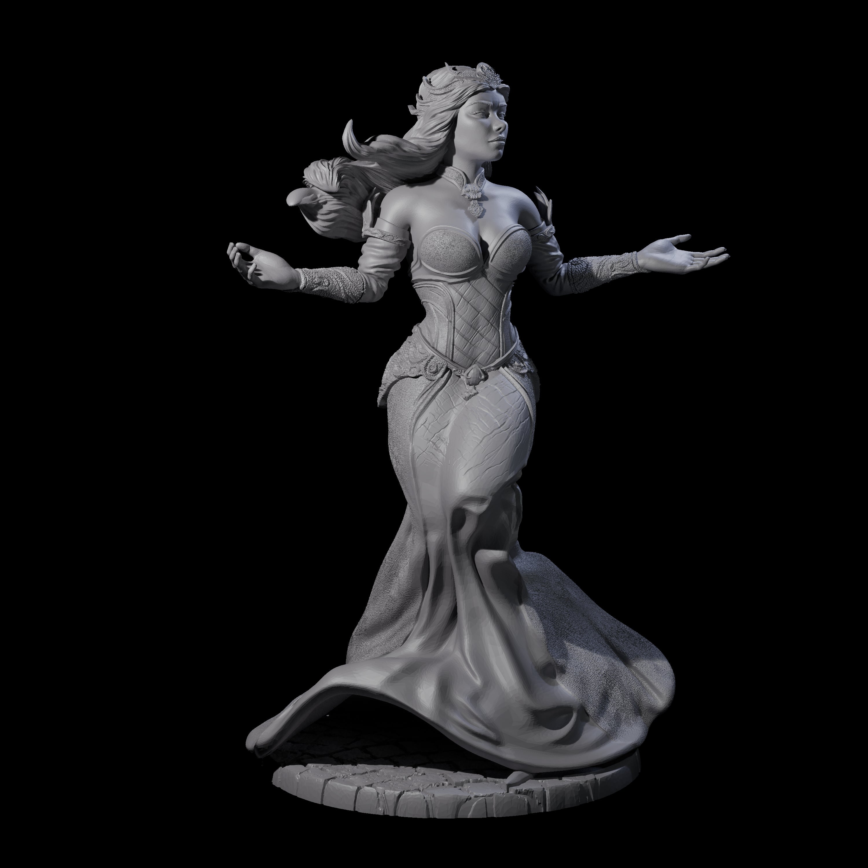Gesturing Regal Queen Miniature for Dungeons and Dragons, Pathfinder or other TTRPGs