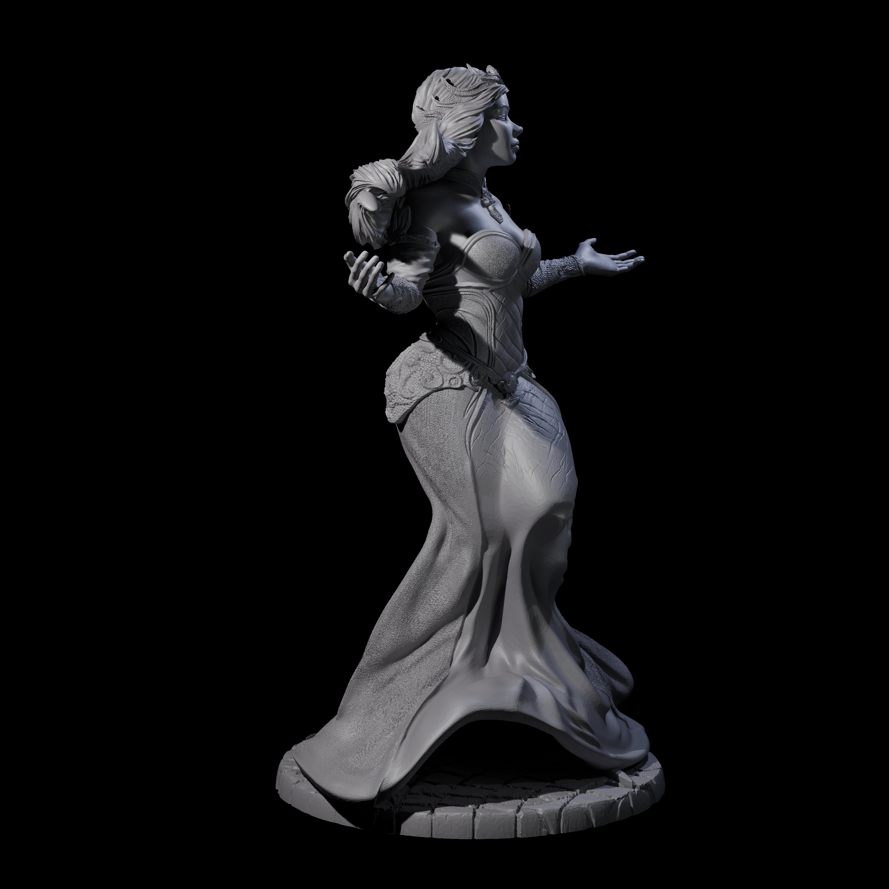 Gesturing Regal Queen Miniature for Dungeons and Dragons, Pathfinder or other TTRPGs