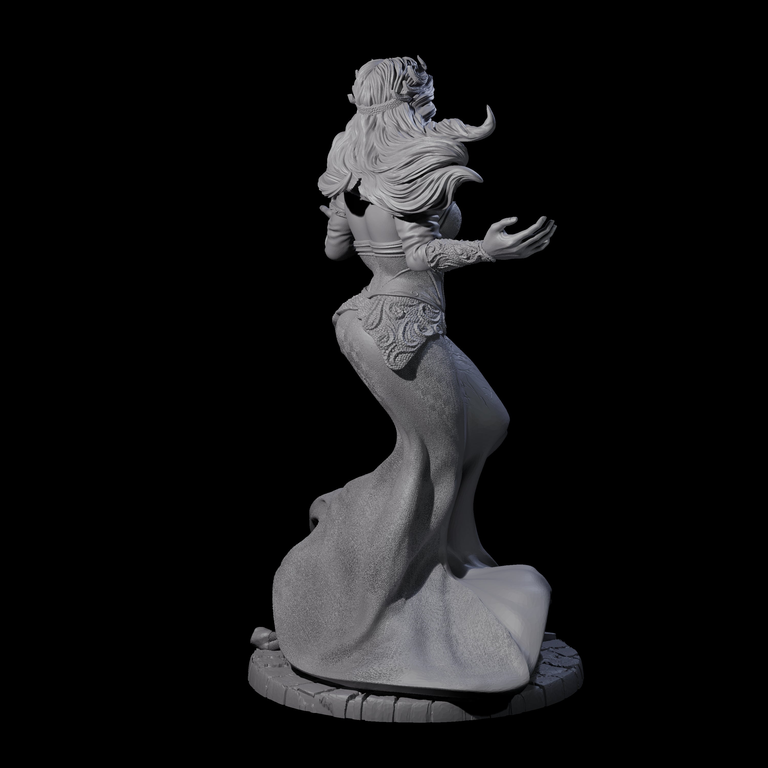 Gesturing Regal Queen Miniature for Dungeons and Dragons, Pathfinder or other TTRPGs