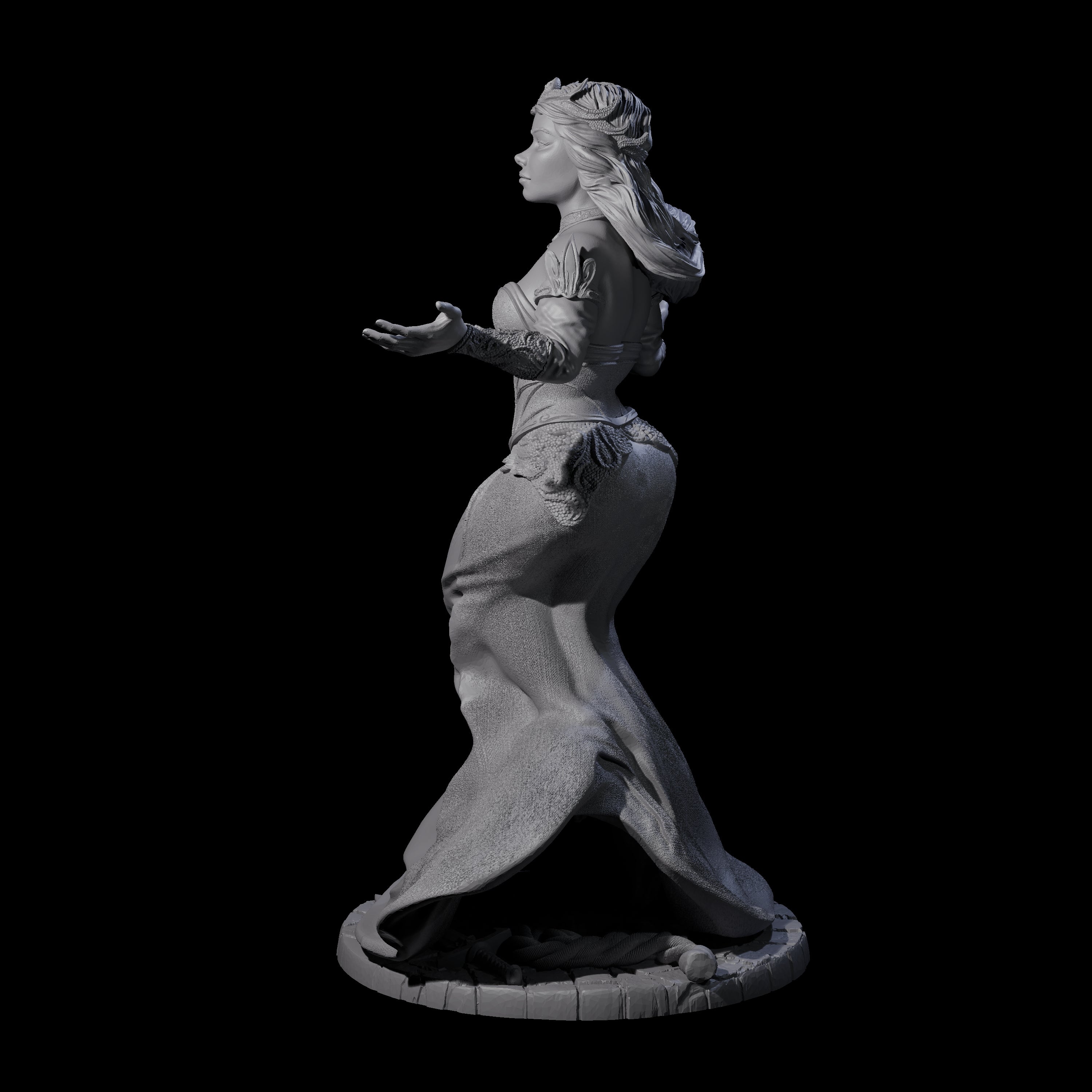 Gesturing Regal Queen Miniature for Dungeons and Dragons, Pathfinder or other TTRPGs