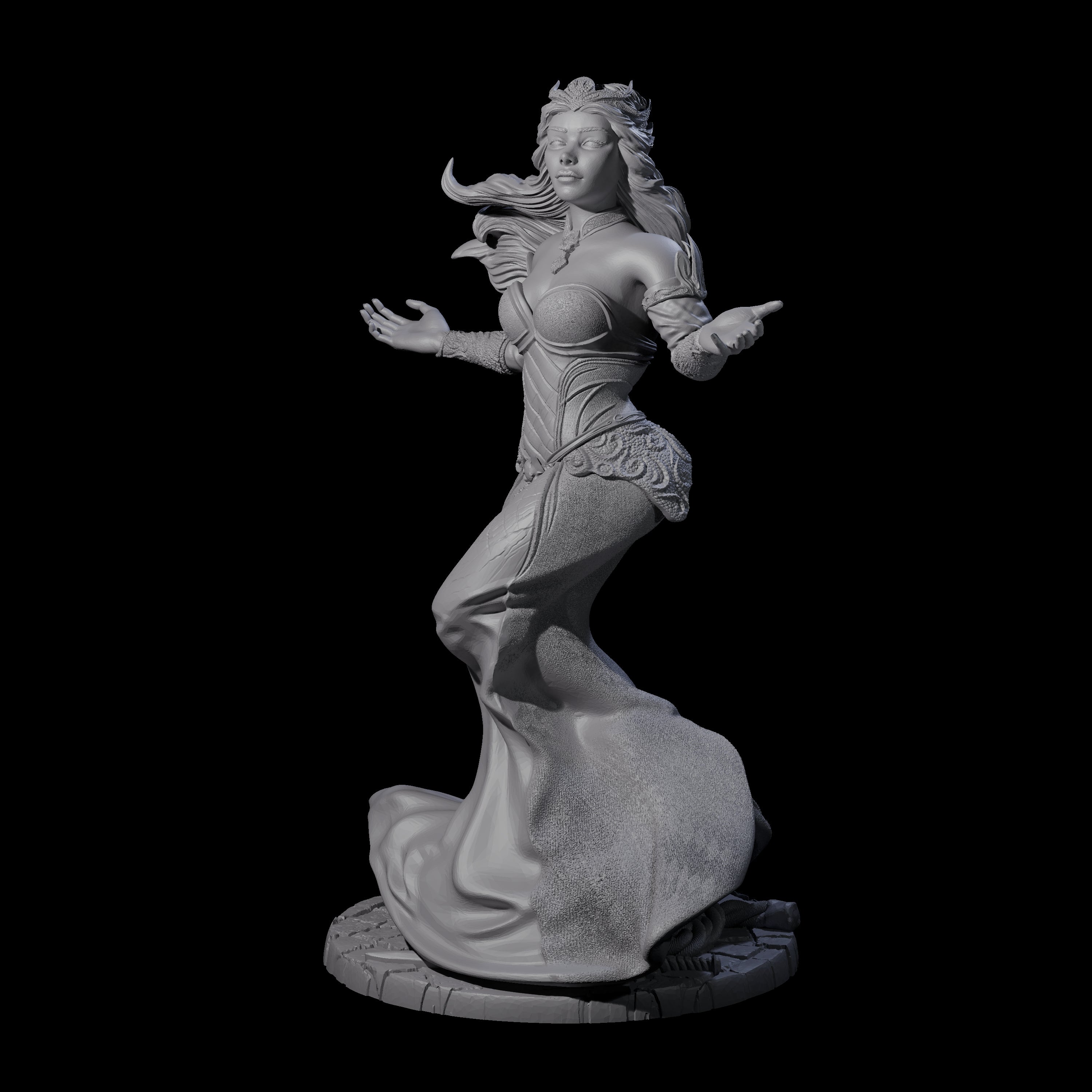 Gesturing Regal Queen Miniature for Dungeons and Dragons, Pathfinder or other TTRPGs