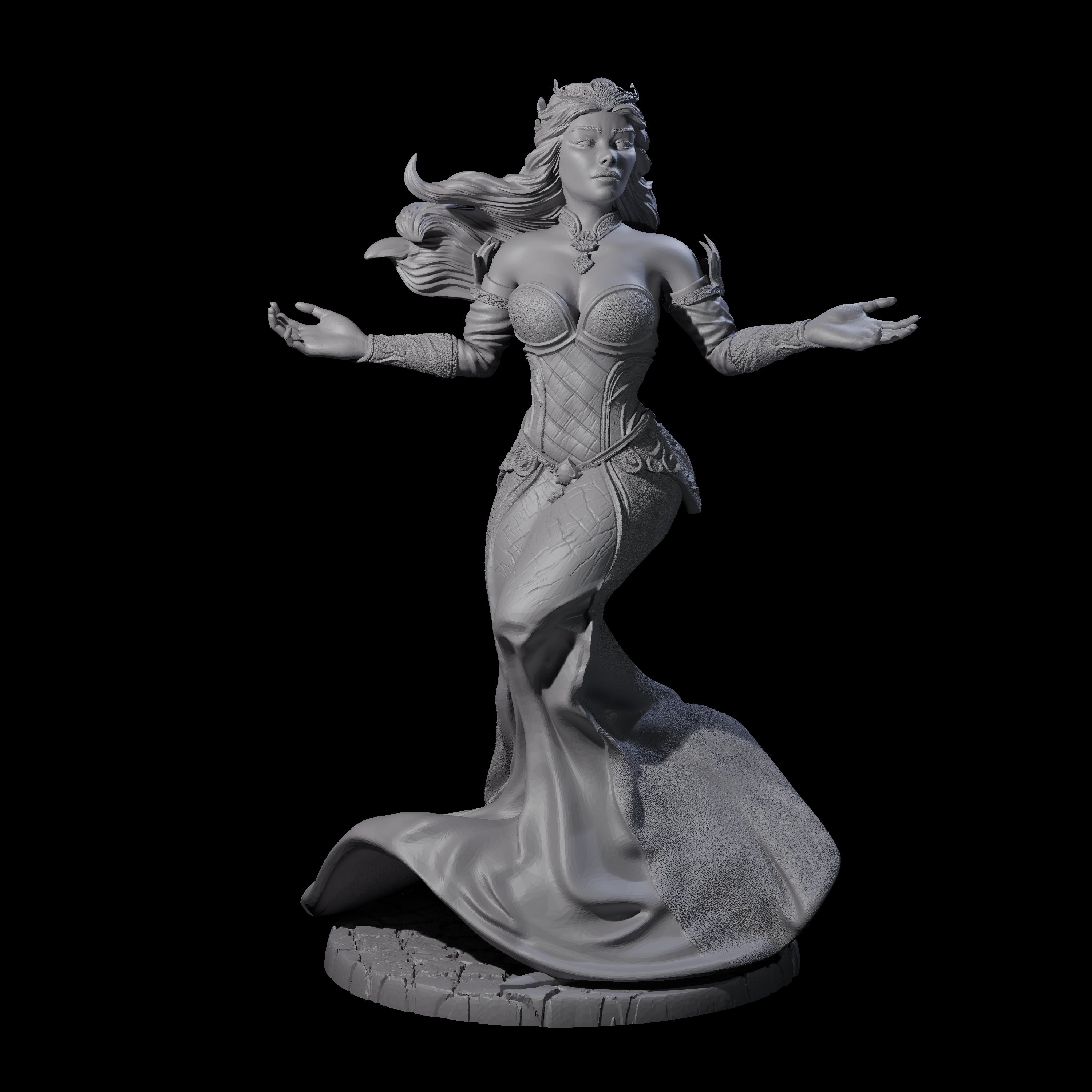 Gesturing Regal Queen Miniature for Dungeons and Dragons, Pathfinder or other TTRPGs