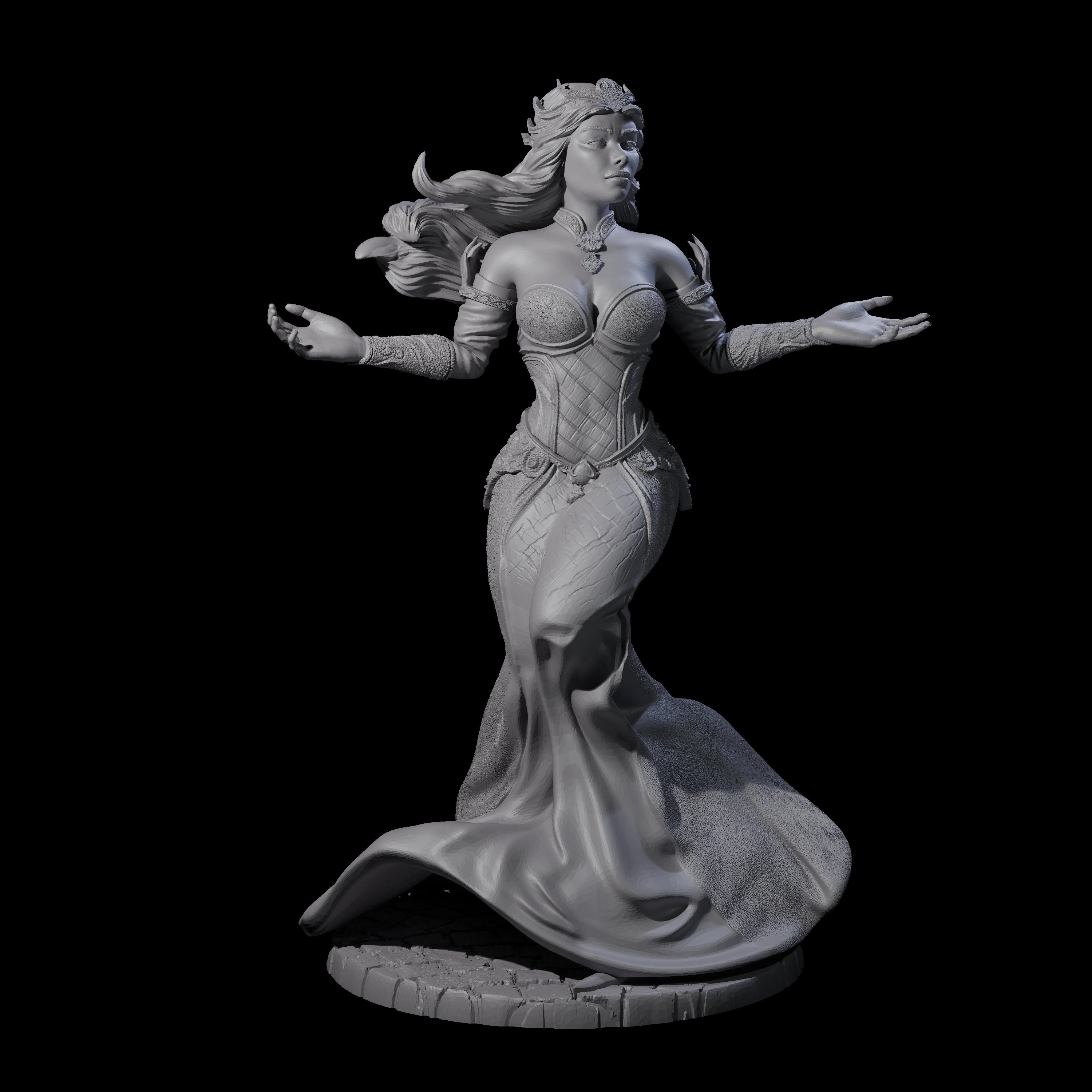 Gesturing Regal Queen Miniature for Dungeons and Dragons, Pathfinder or other TTRPGs
