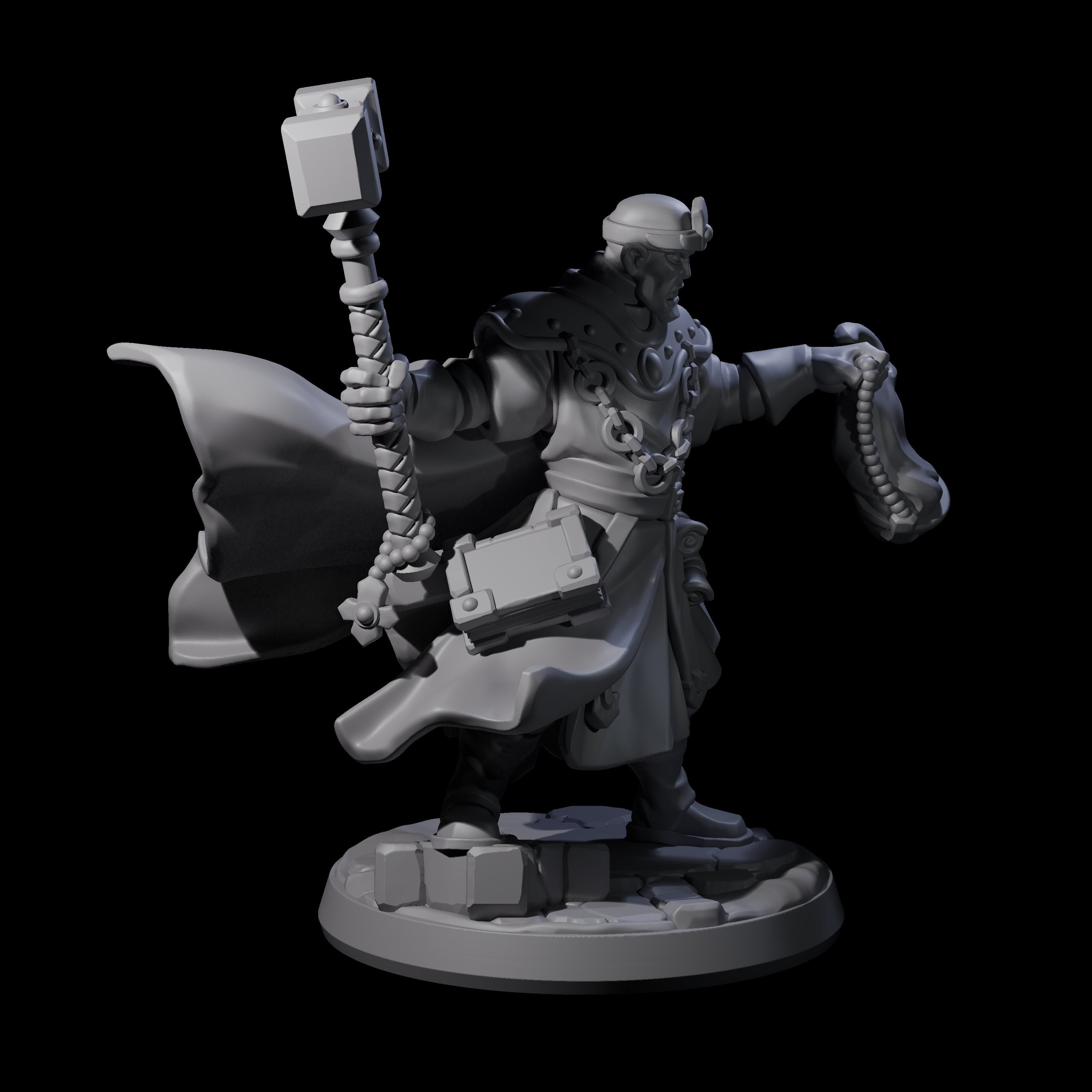 Gesturing Warrior Priest Miniature for Dungeons and Dragons, Pathfinder or other TTRPGs