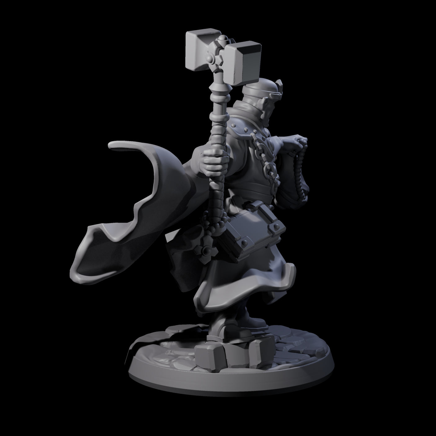 Gesturing Warrior Priest Miniature for Dungeons and Dragons, Pathfinder or other TTRPGs