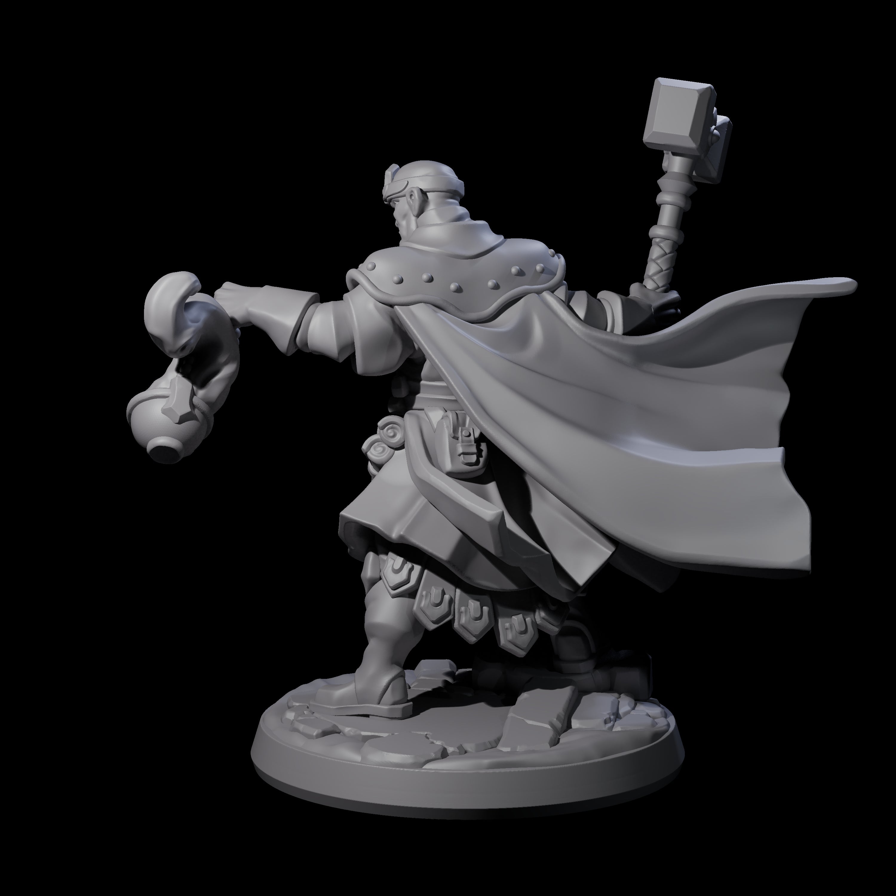 Gesturing Warrior Priest Miniature for Dungeons and Dragons, Pathfinder or other TTRPGs