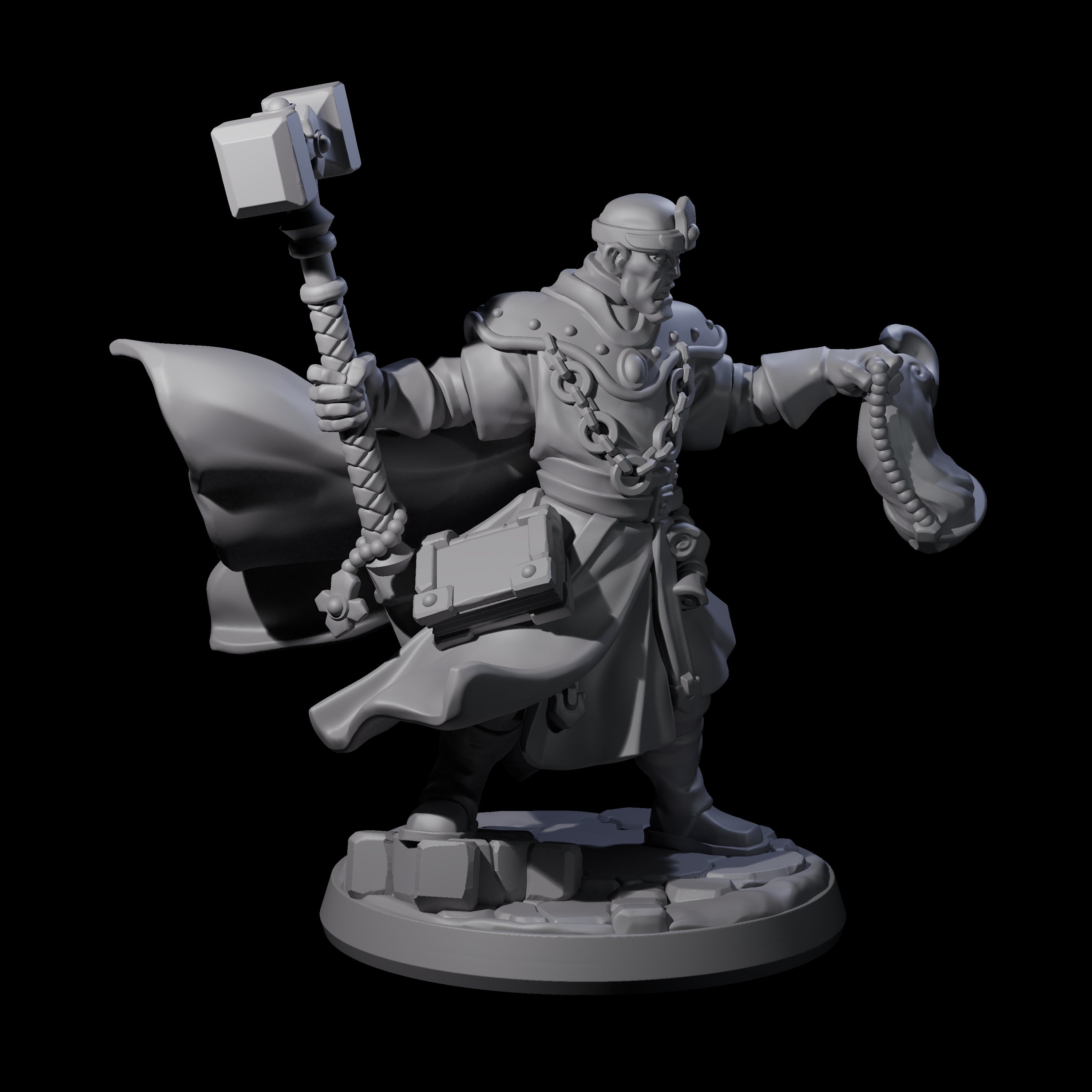 Gesturing Warrior Priest Miniature for Dungeons and Dragons, Pathfinder or other TTRPGs