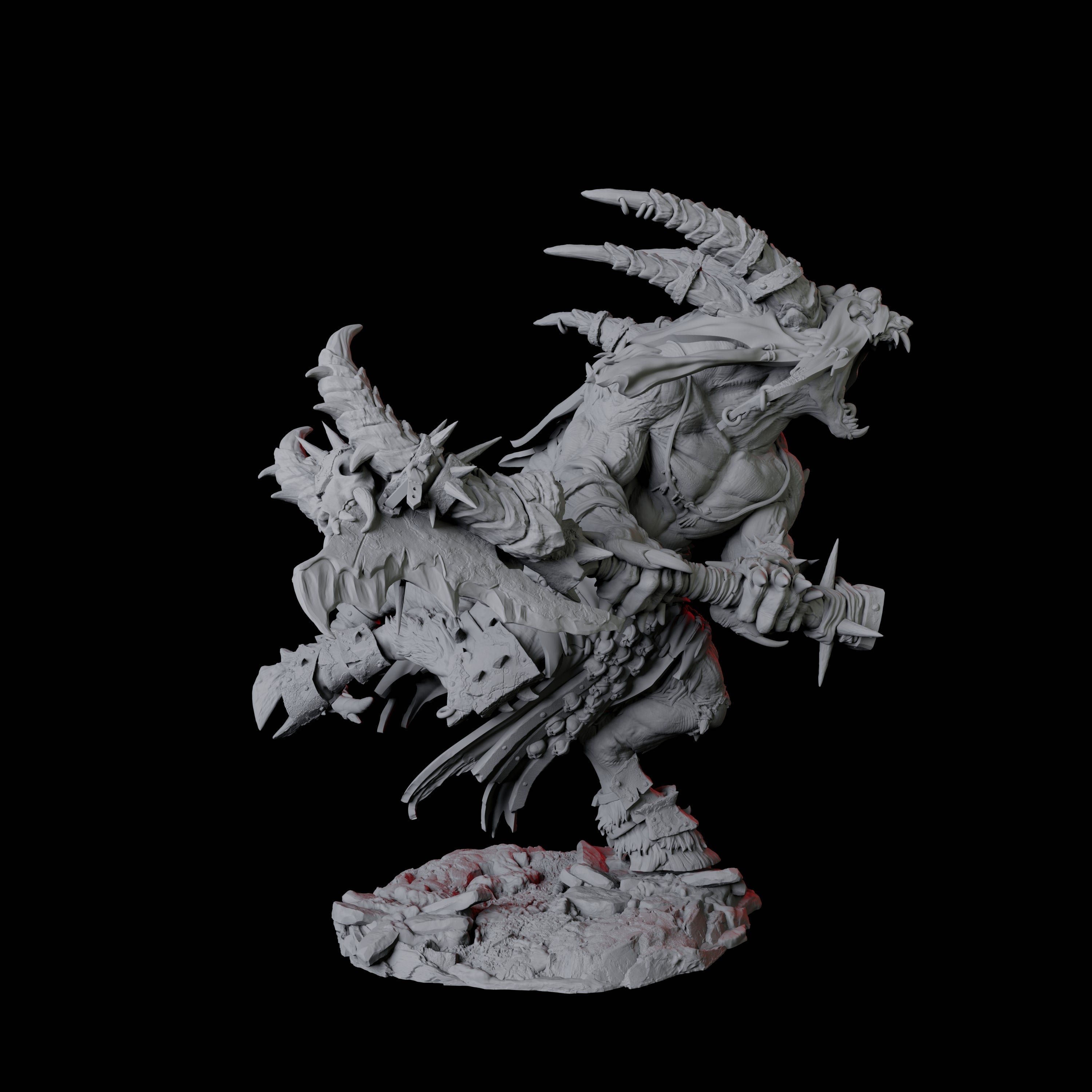 Giant Ratfolk Barbarian A Miniature for Dungeons and Dragons, Pathfinder or other TTRPGs