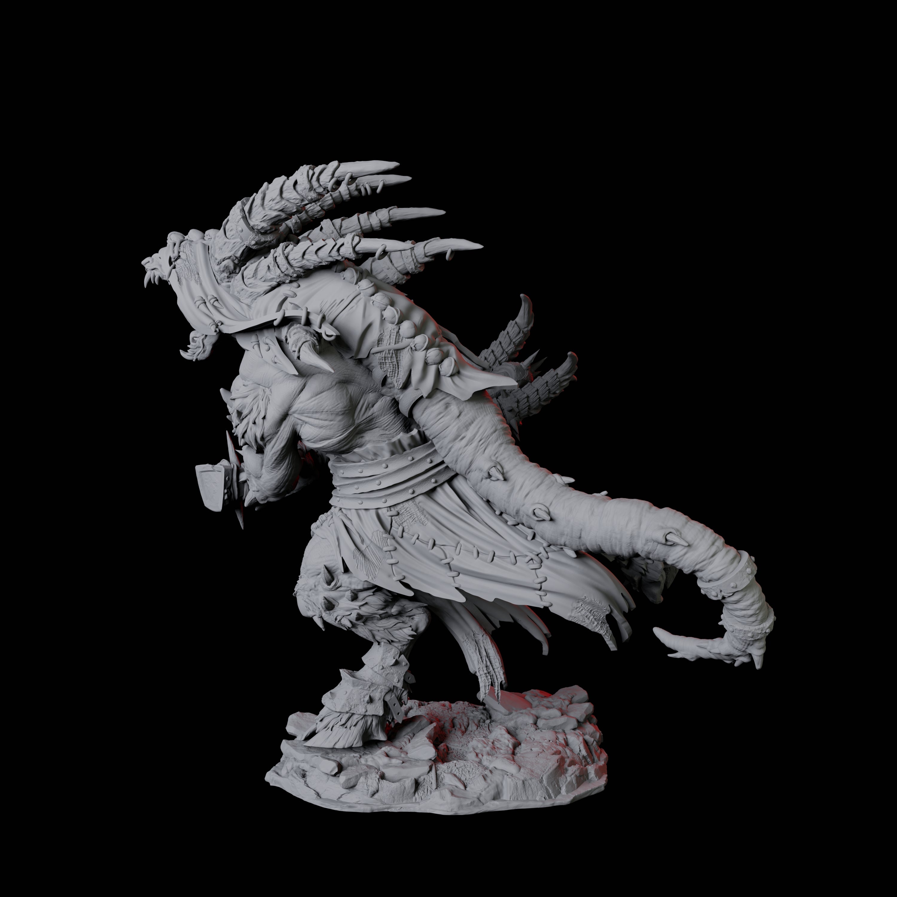 Giant Ratfolk Barbarian A Miniature for Dungeons and Dragons, Pathfinder or other TTRPGs