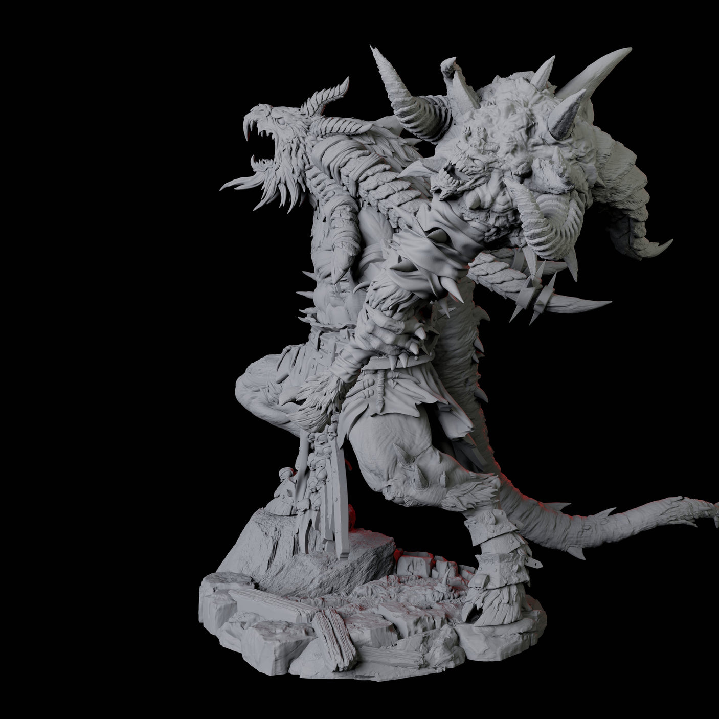 Giant Ratfolk Barbarian B Miniature for Dungeons and Dragons, Pathfinder or other TTRPGs