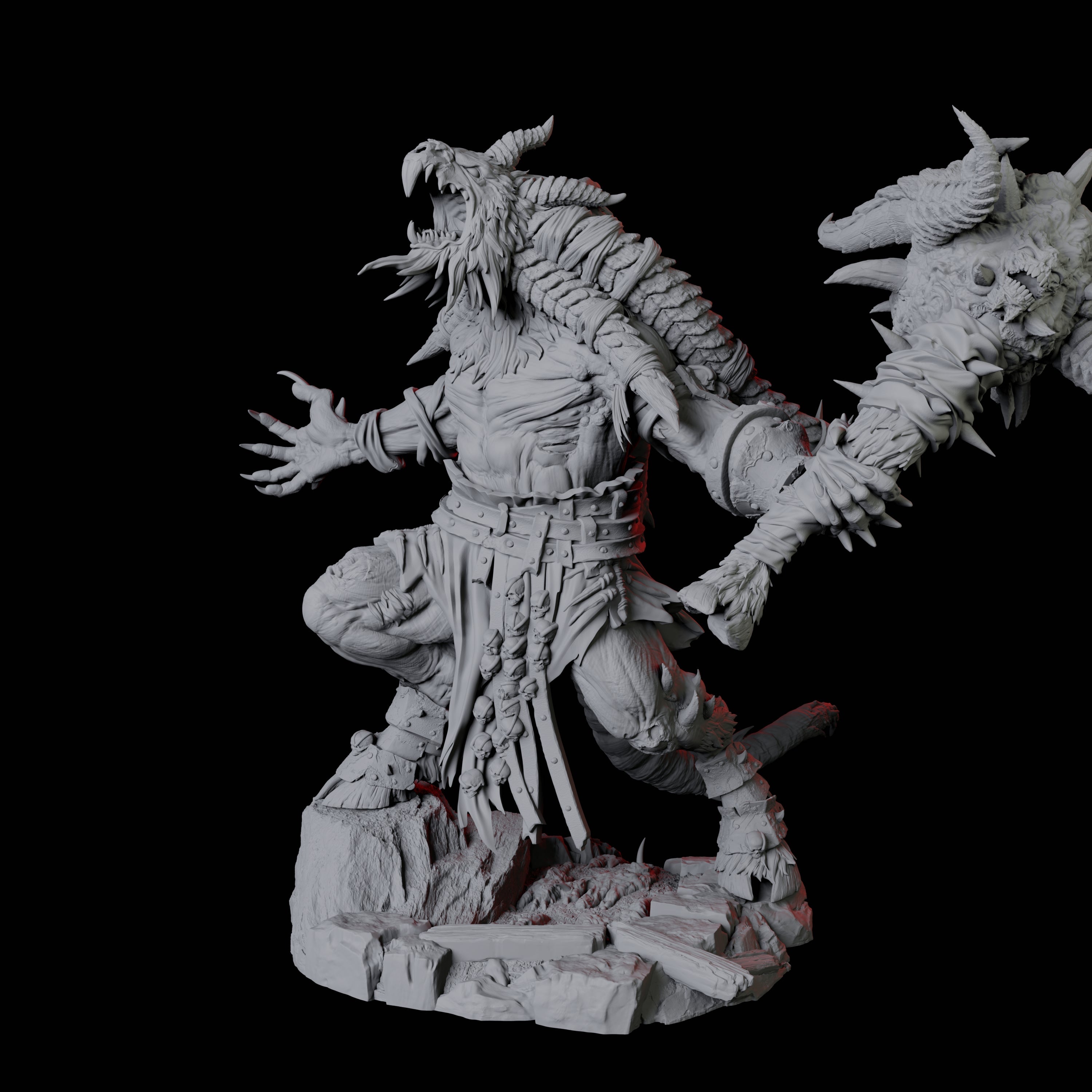 Giant Ratfolk Barbarian B Miniature for Dungeons and Dragons, Pathfinder or other TTRPGs