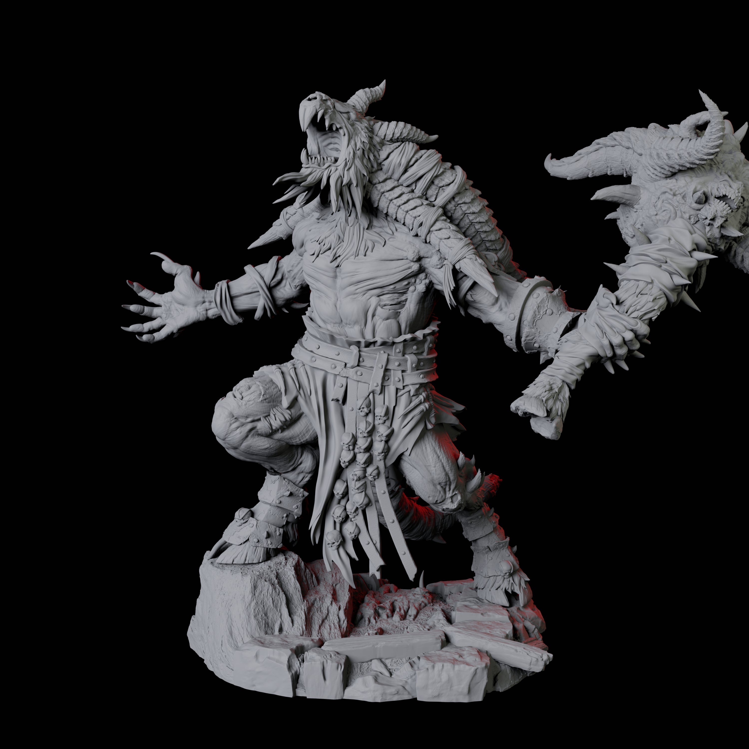 Giant Ratfolk Barbarian B Miniature for Dungeons and Dragons, Pathfinder or other TTRPGs