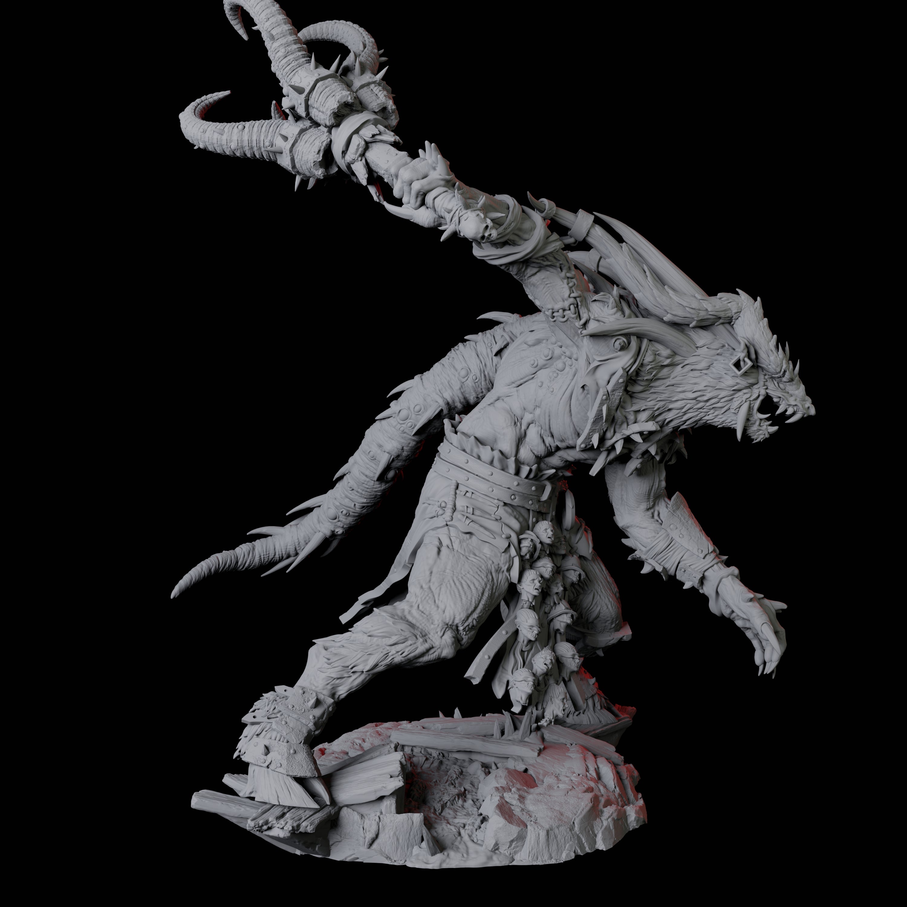 Giant Ratfolk Barbarian C Miniature for Dungeons and Dragons, Pathfinder or other TTRPGs