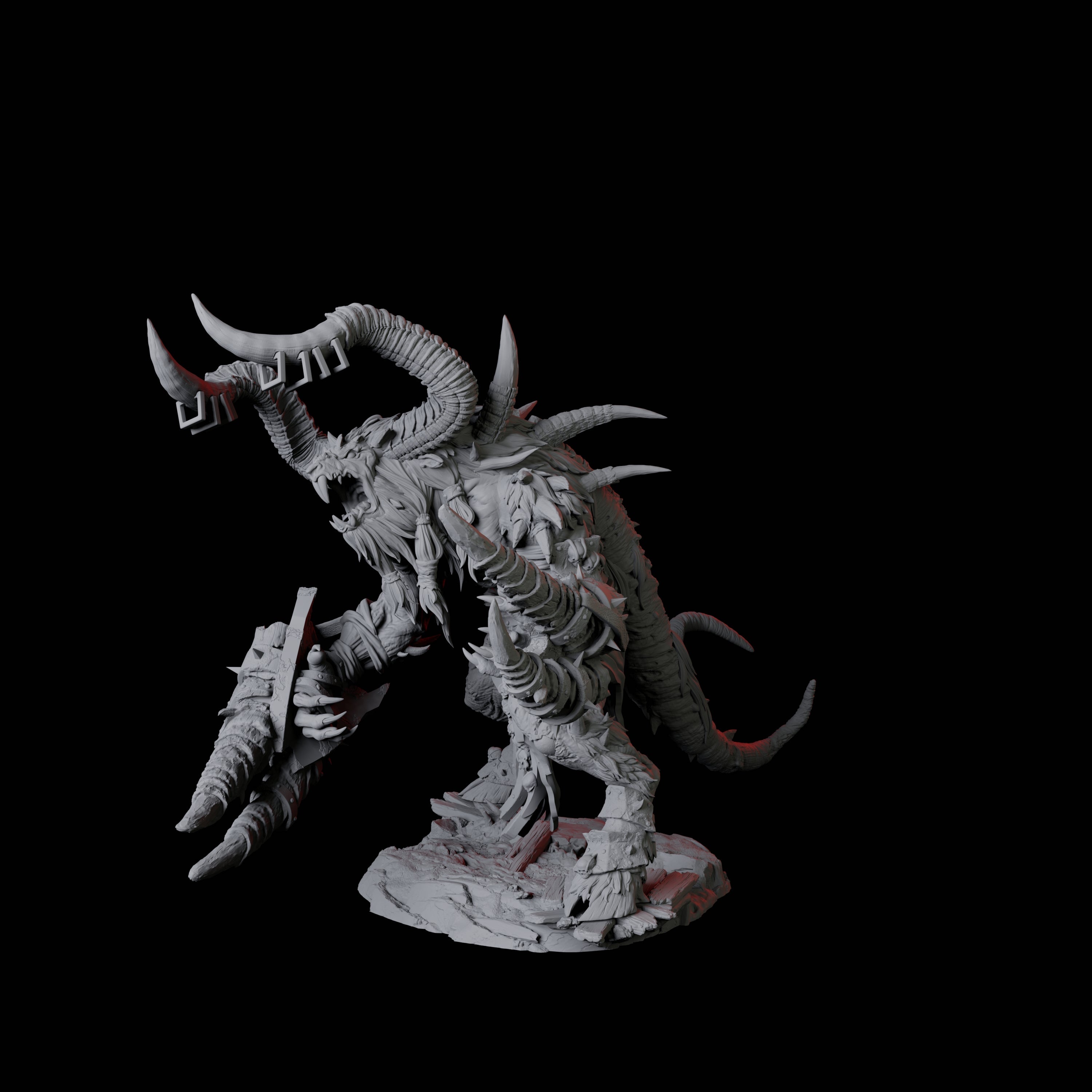 Giant Ratfolk Barbarian D Miniature for Dungeons and Dragons, Pathfinder or other TTRPGs