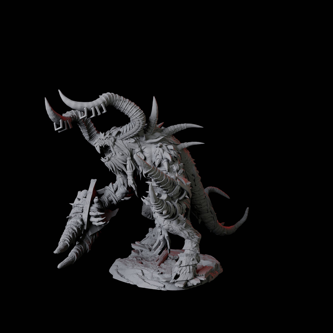Giant Ratfolk Barbarian D Miniature for Dungeons and Dragons, Pathfinder or other TTRPGs