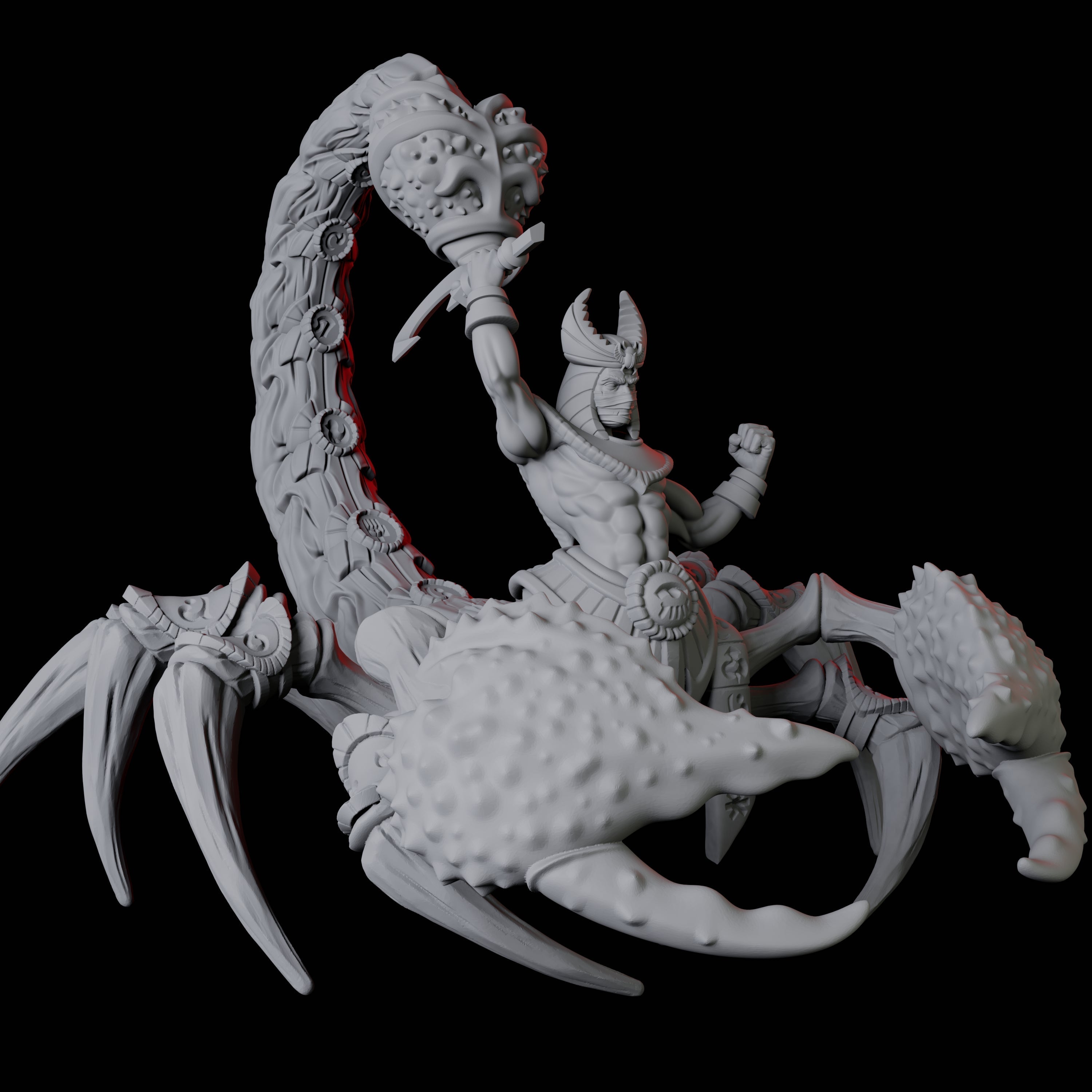 Giant Scorpion Mounted Warrior A Miniature for Dungeons and Dragons, Pathfinder or other TTRPGs
