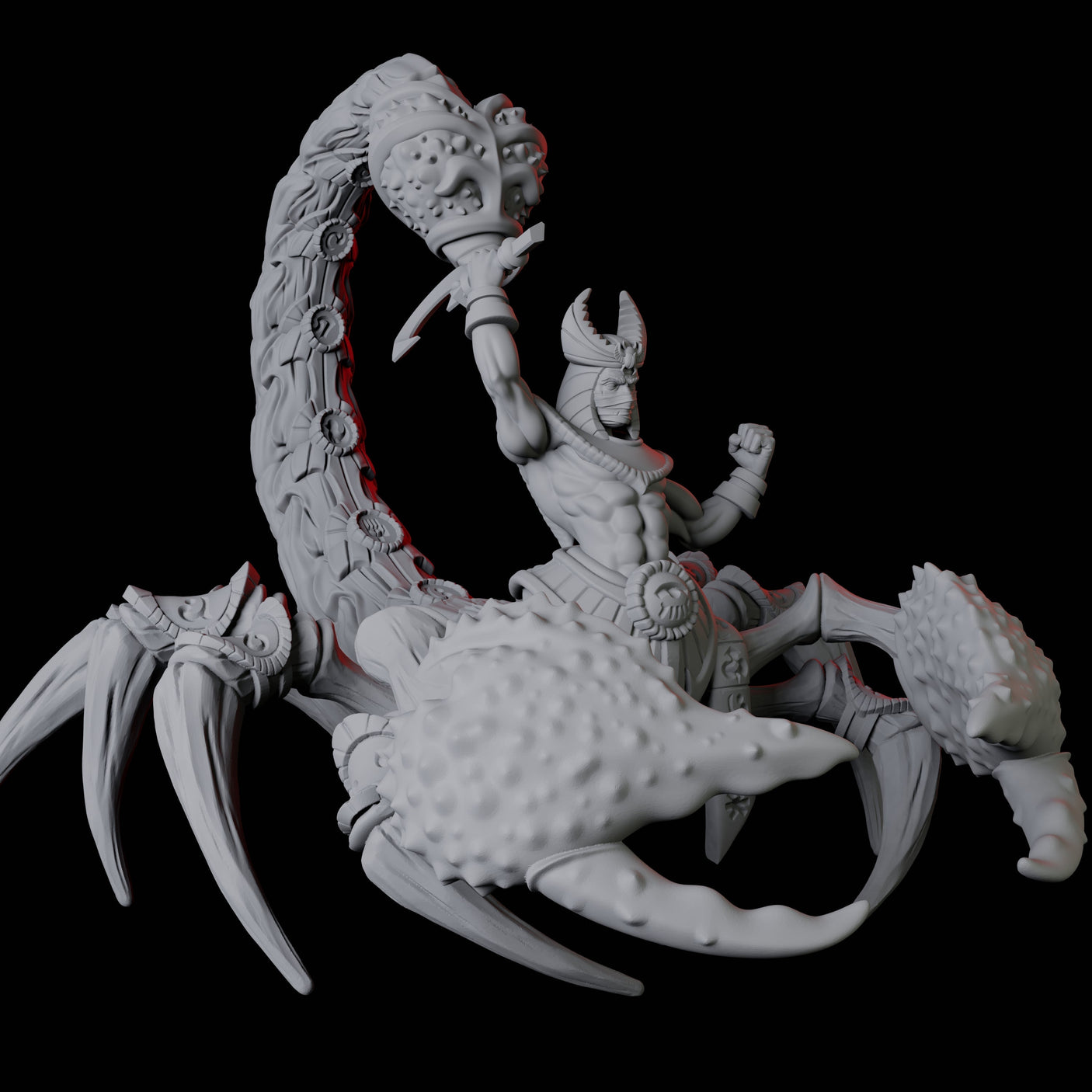 Giant Scorpion Mounted Warrior A Miniature for Dungeons and Dragons, Pathfinder or other TTRPGs