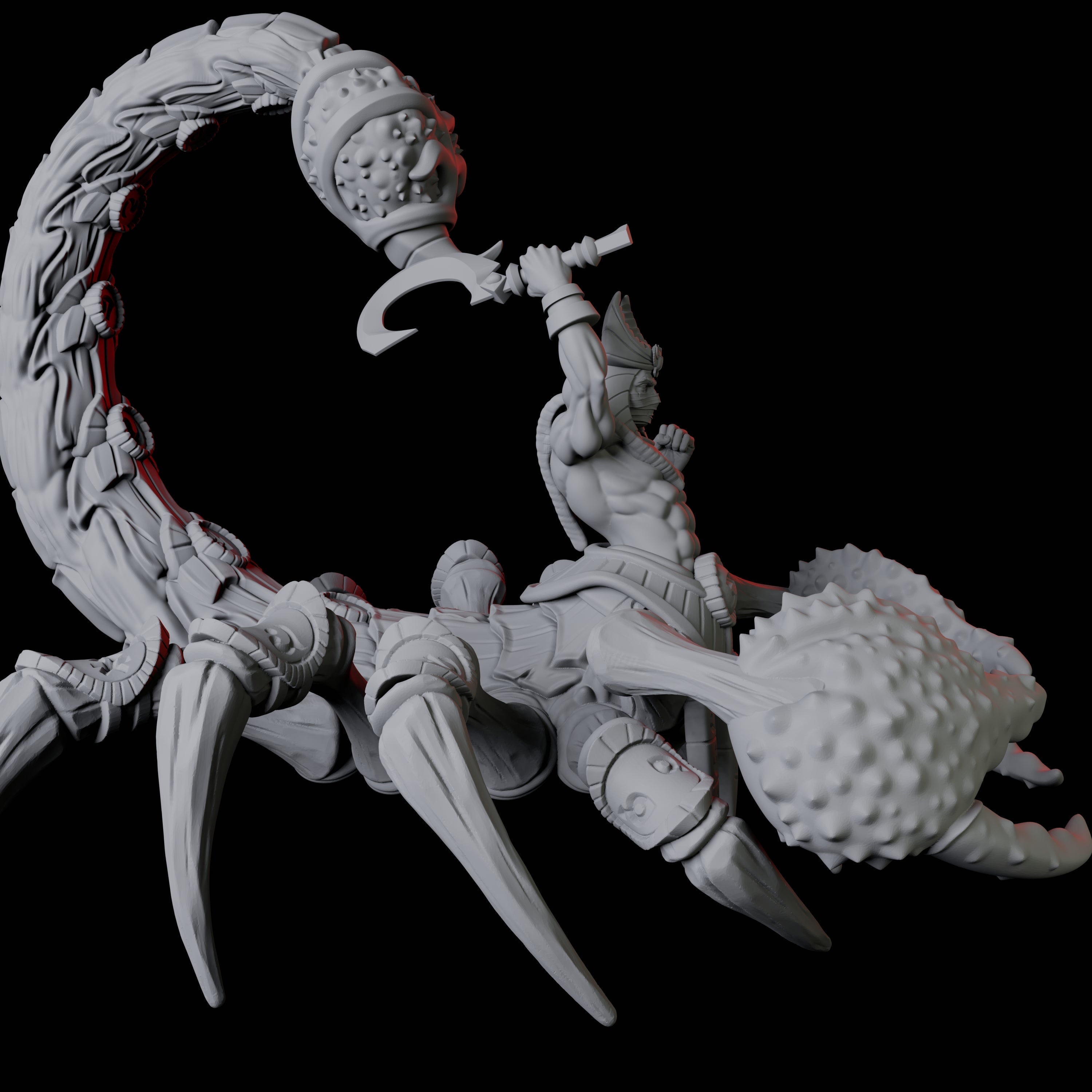 Giant Scorpion Mounted Warrior A Miniature for Dungeons and Dragons, Pathfinder or other TTRPGs
