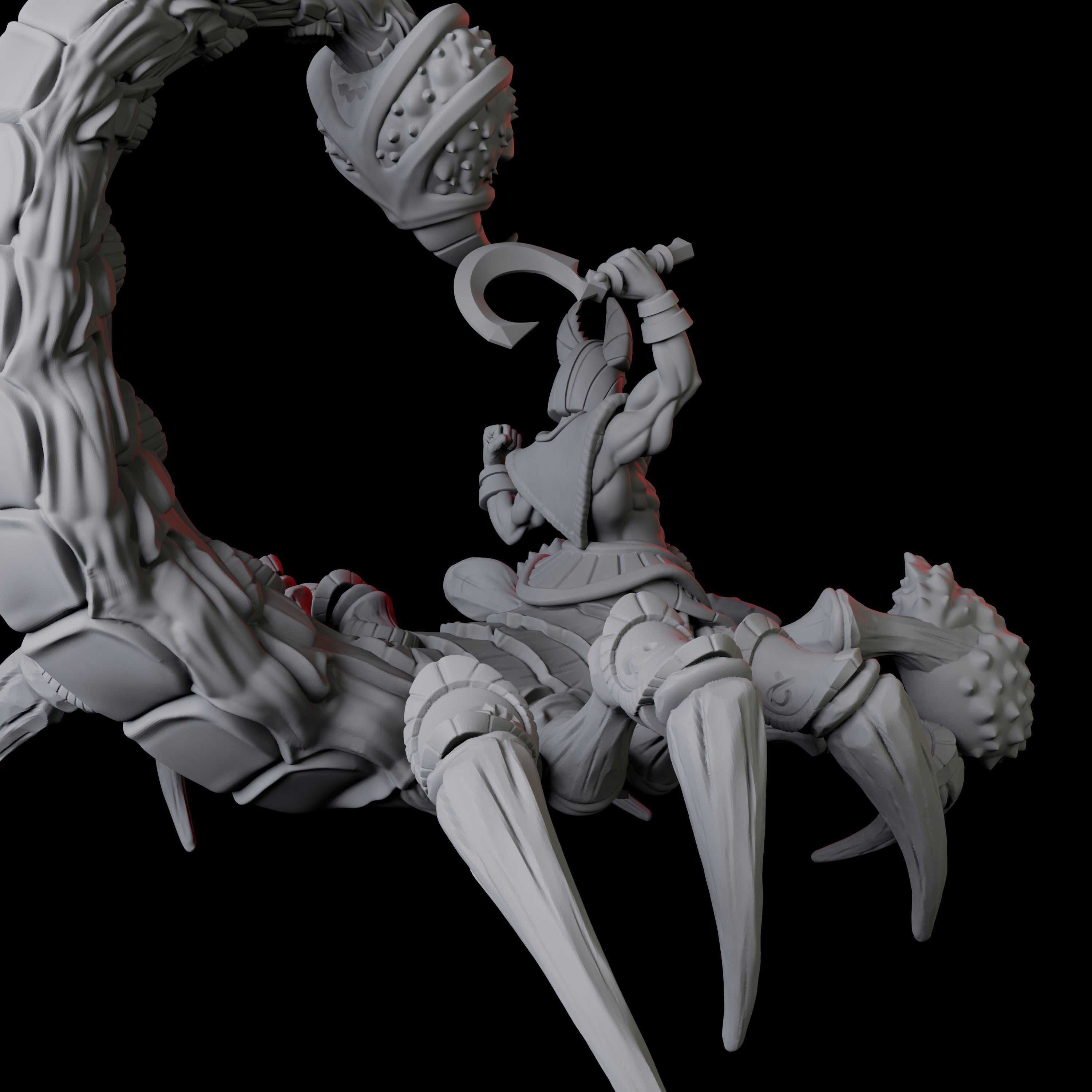 Giant Scorpion Mounted Warrior A Miniature for Dungeons and Dragons, Pathfinder or other TTRPGs